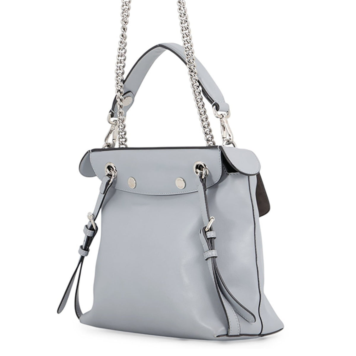 Fendi Blue Gray Leather Handbag Shoulder Bag (Pre-Owned)