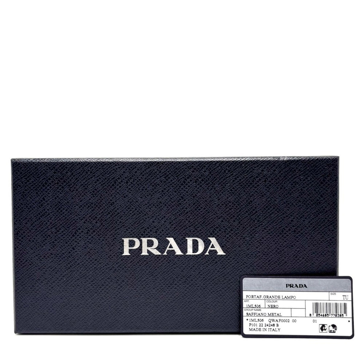 Prada Black Leather Long Wallet (Bi-Fold) (Pre-Owned)