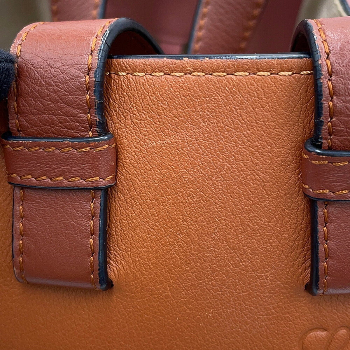 Loewe Brown Pink Leather Handbag Shoulder Bag (Pre-Owned)