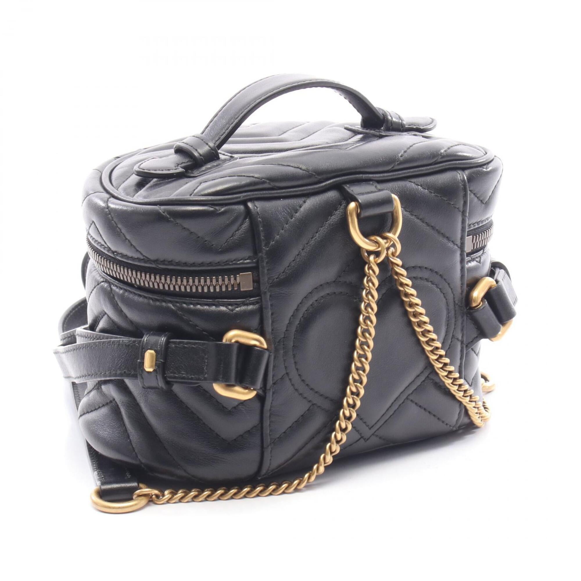 Gucci Black Leather Backpack Handbag (Pre-Owned)