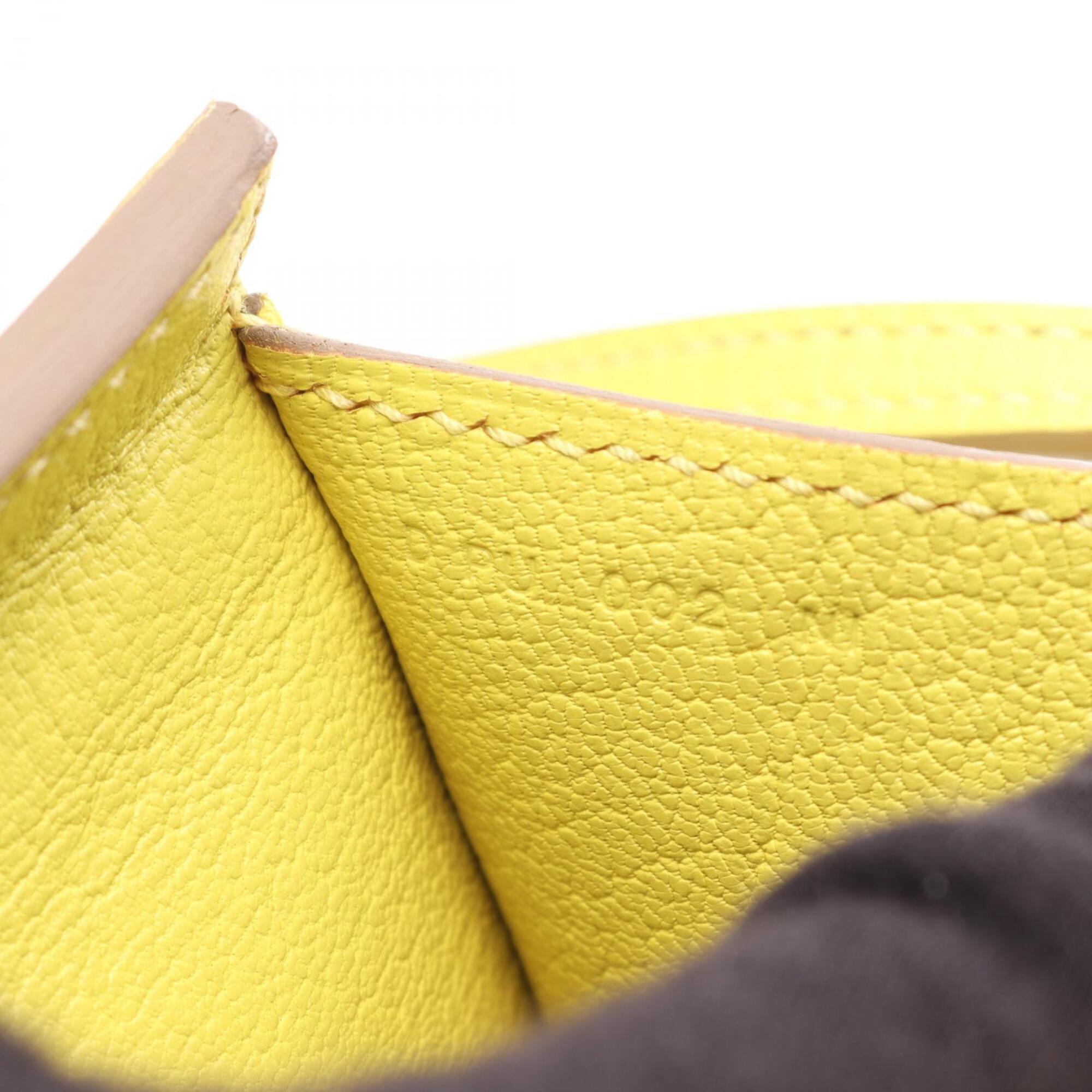 Hermes Lime Yellow Leather Handbag Shoulder Bag (Pre-Owned)