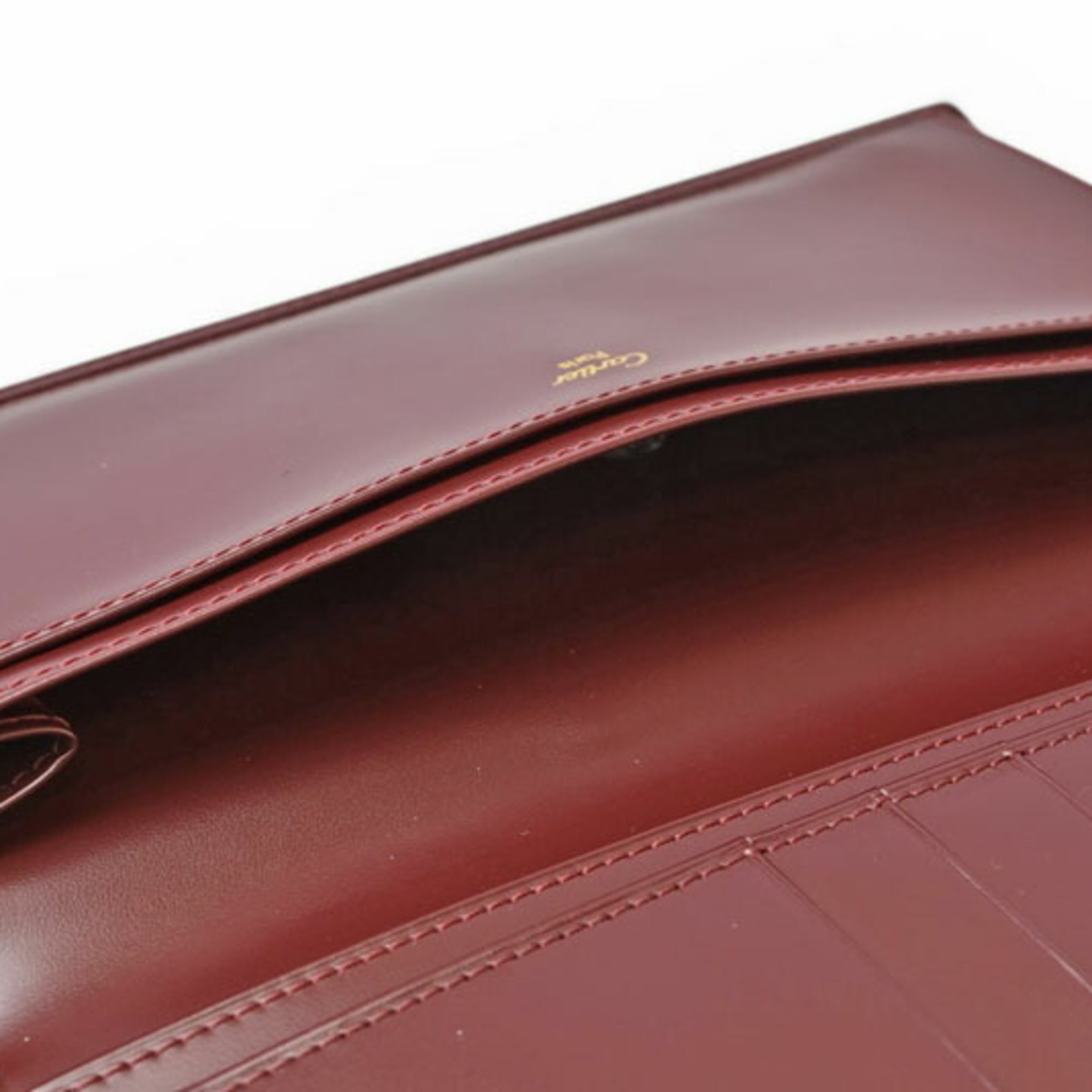Cartier Bordeaux Leather Long Wallet (Bi-Fold) (Pre-Owned)