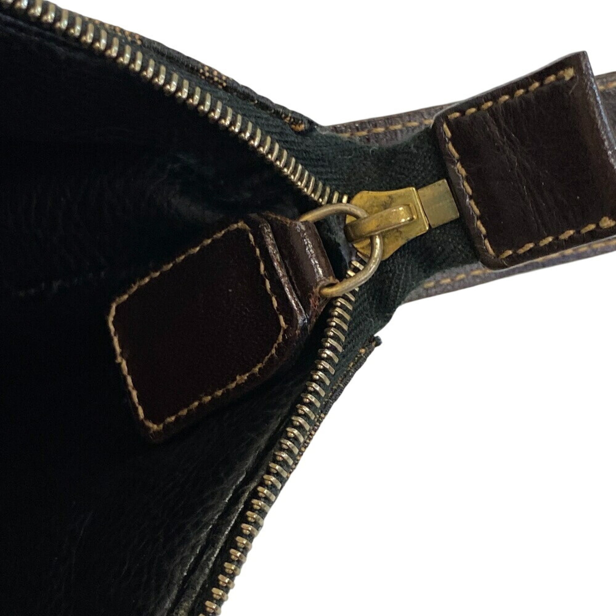 Fendi Zucca Brown Canvas Handbag Pouch (Pre-Owned)