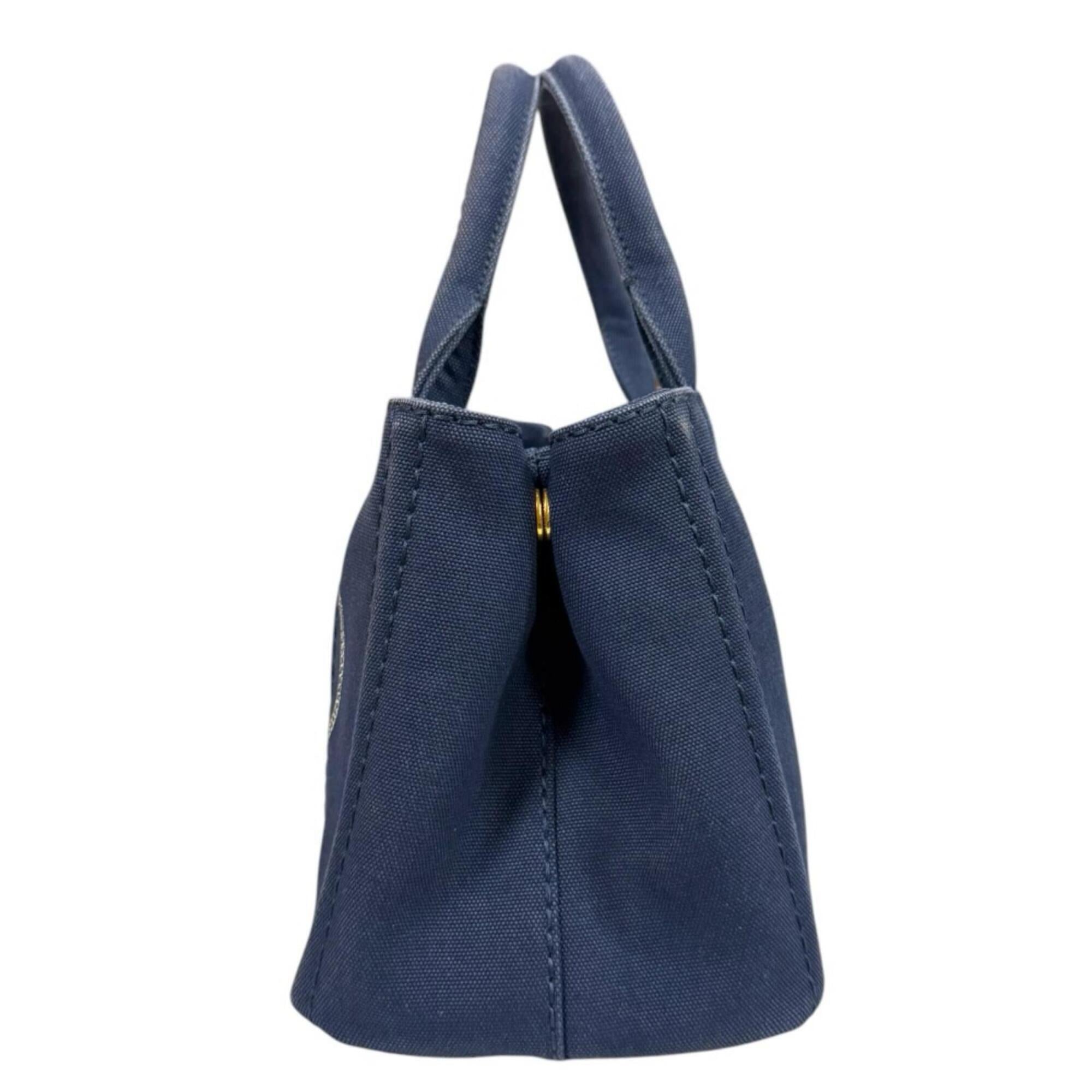 Prada Navy Canvas Shoulder Bag (Pre-Owned)
