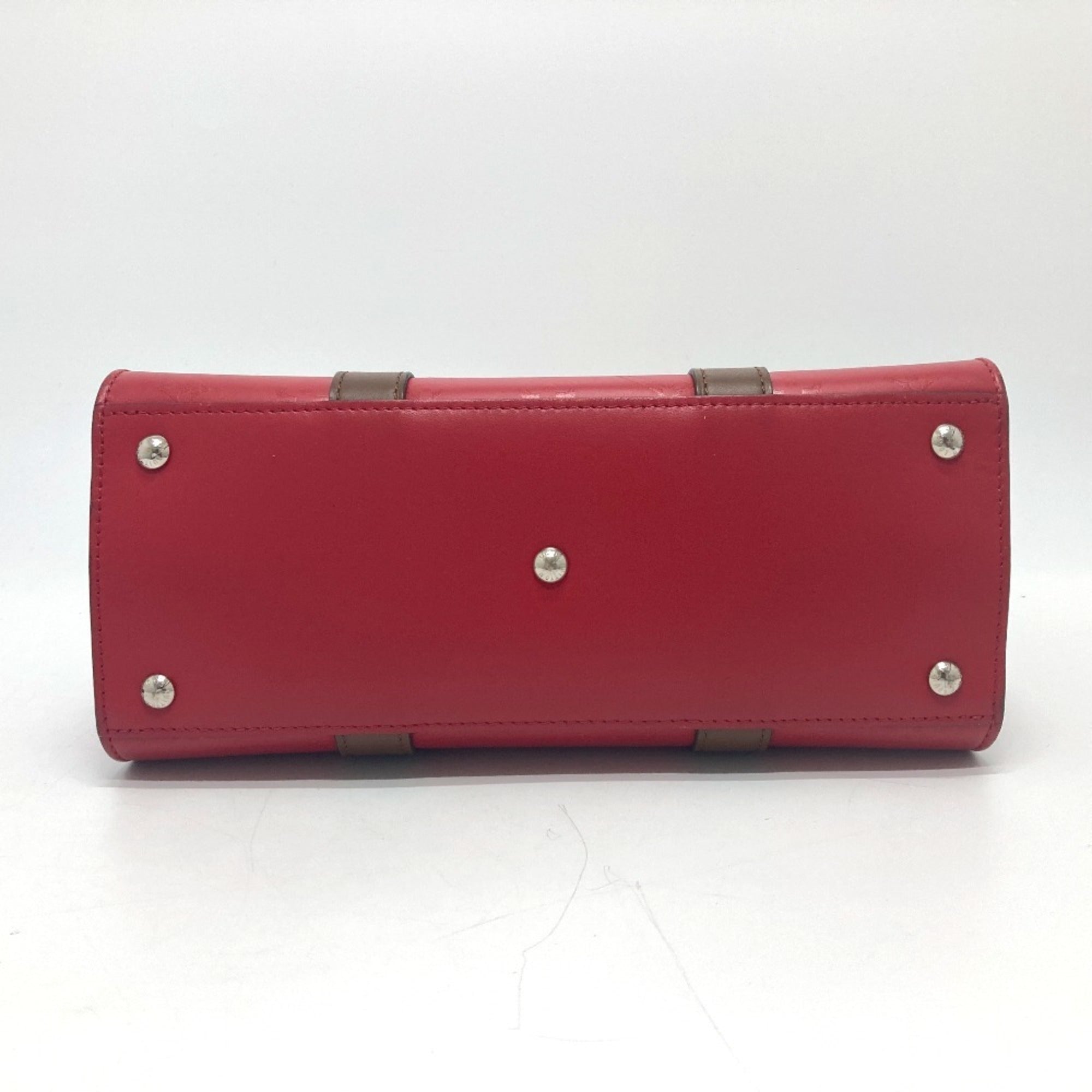 Louis Vuitton Red Color Leather Tote Bag (Pre-Owned)