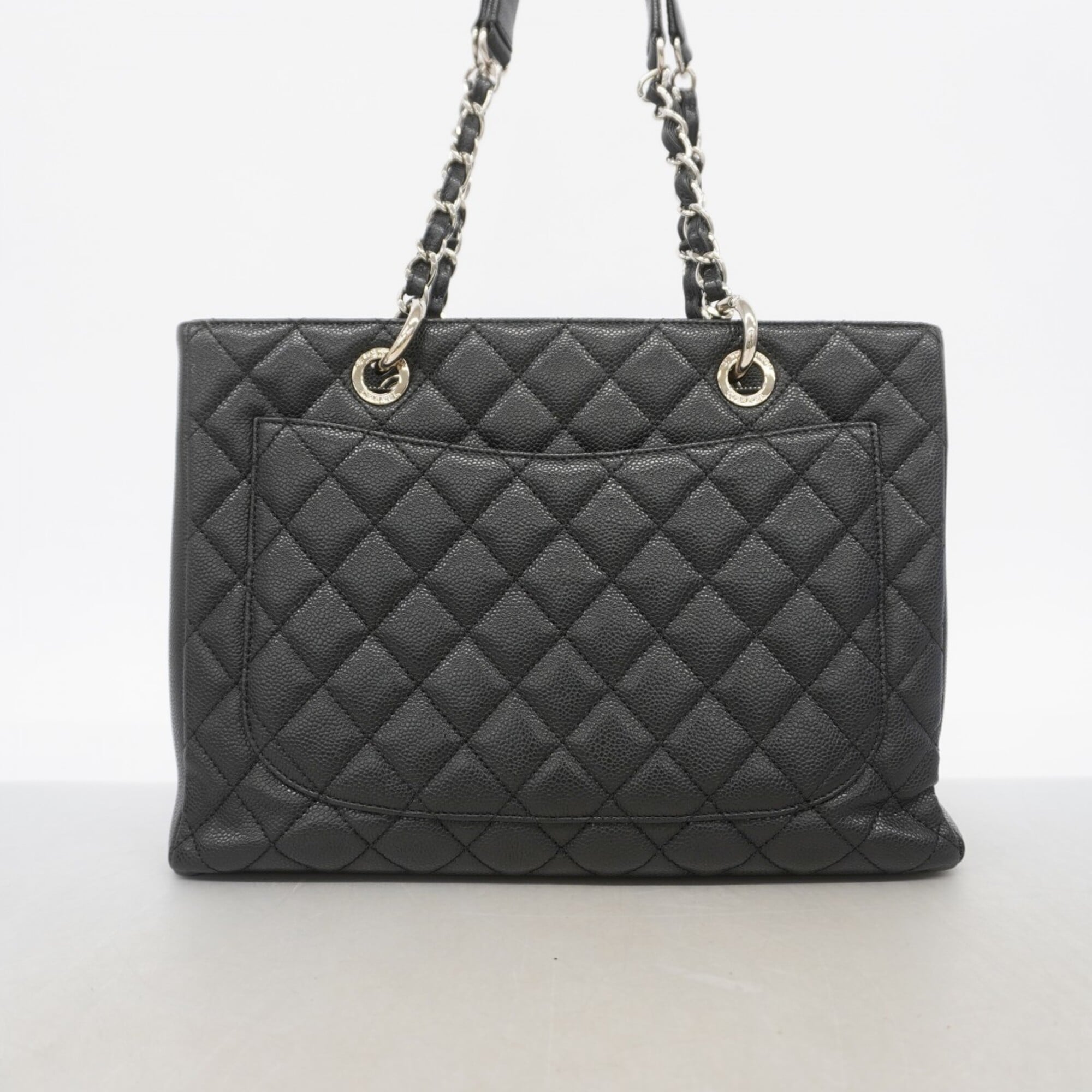 Chanel Black Grained Calfskin Tote Bag (Pre-Owned)