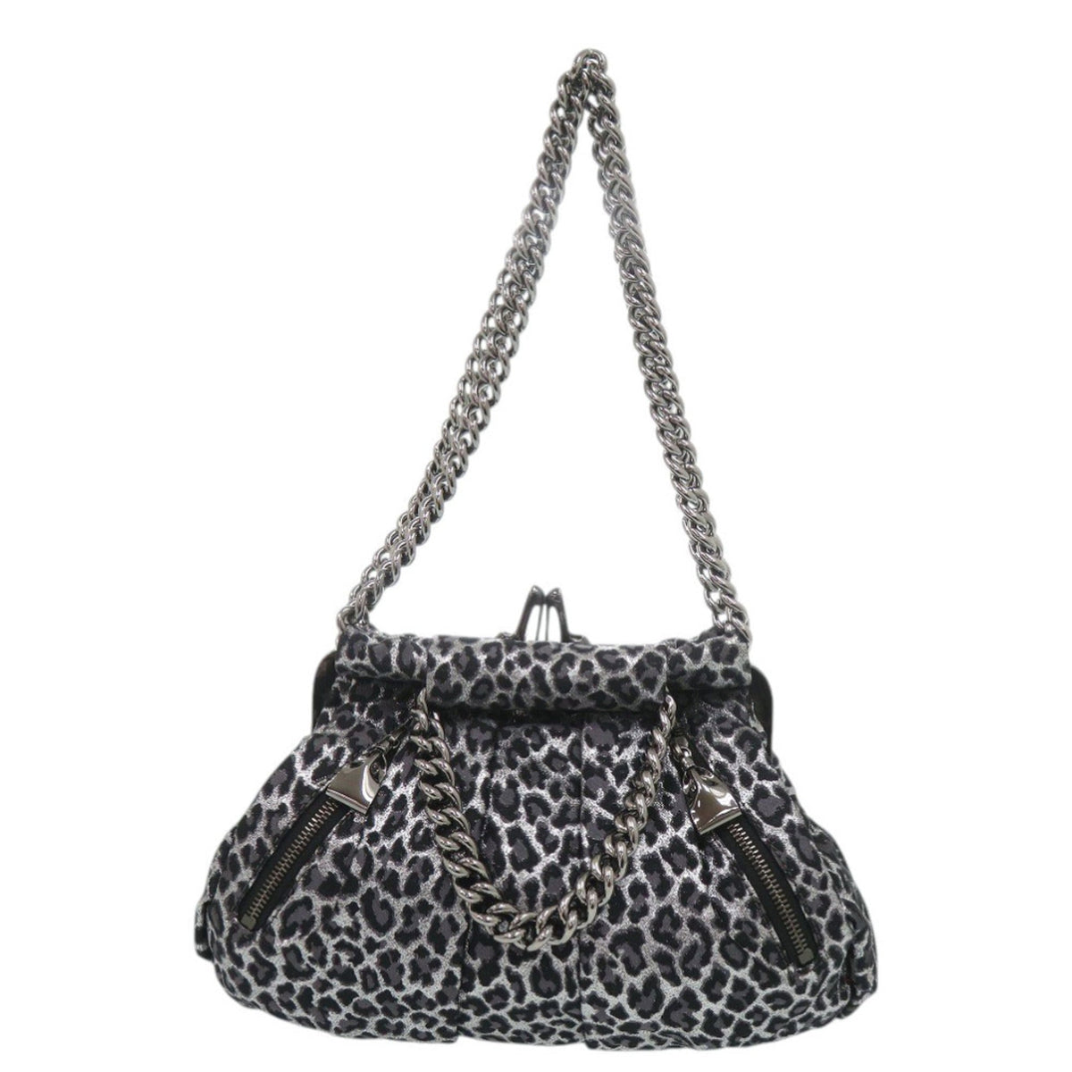 Christian Louboutin Gray Canvas Handbag Shoulder Bag (Pre-Owned)