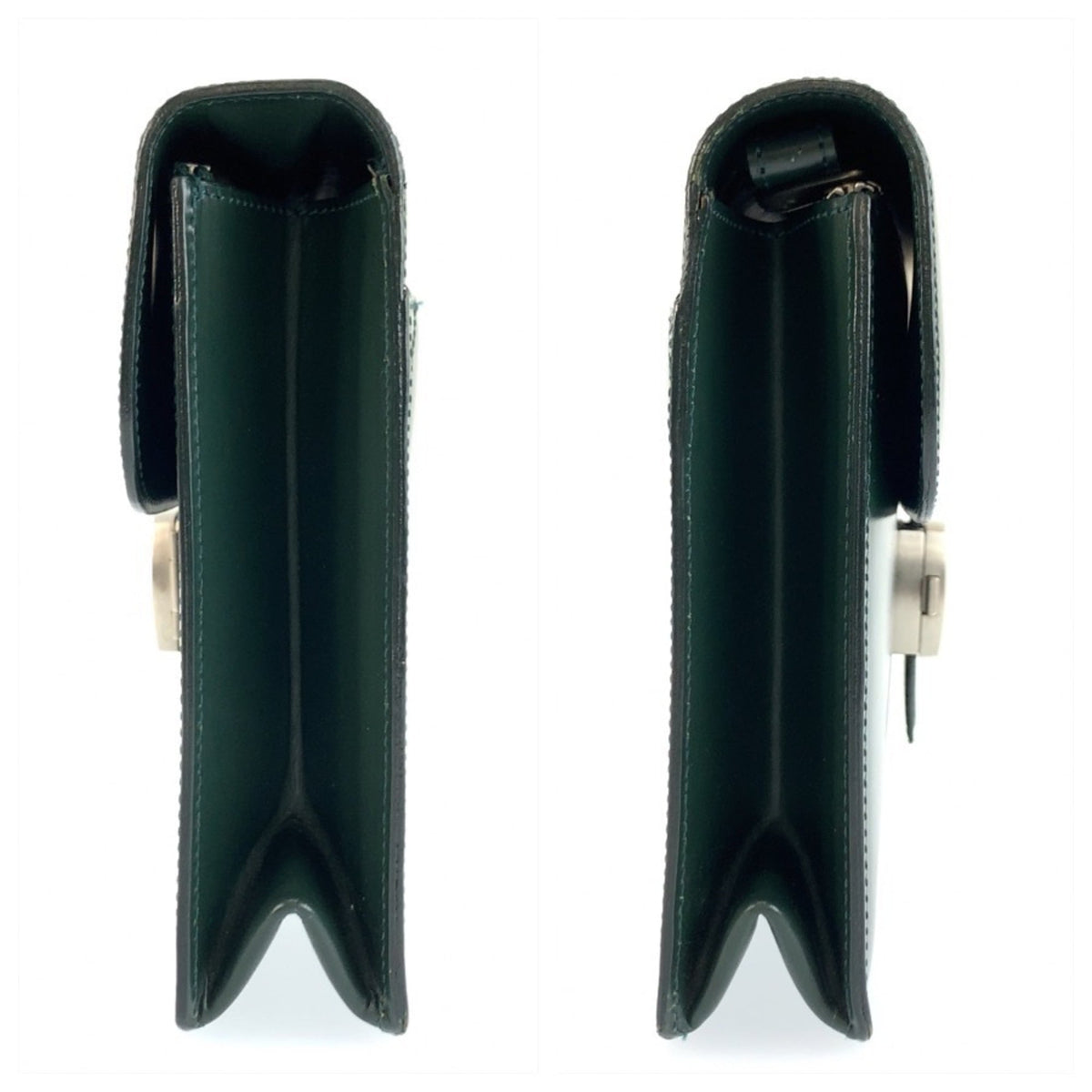 Dunhill Green Leather Clutch Bag (Pre-Owned)