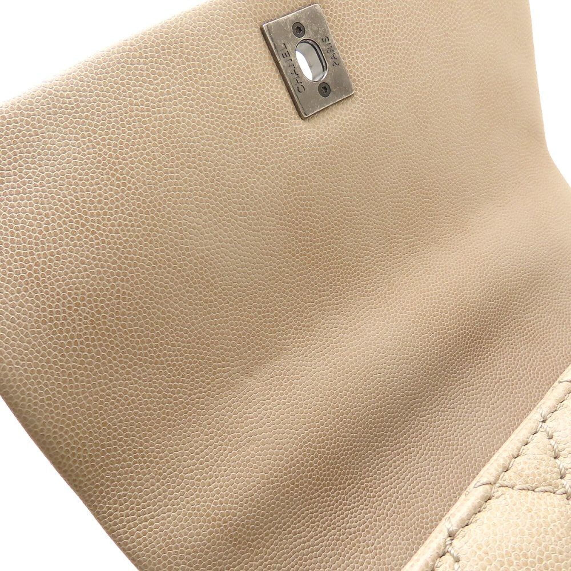 Chanel Matelasse Beige Grained Calfskin Handbag Shoulder Bag (Pre-Owned)