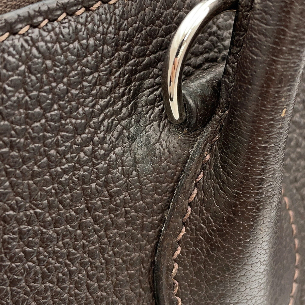 Hermes Cacao Taurillon Clemence Leather Handbag Shoulder Bag (Pre-Owned)