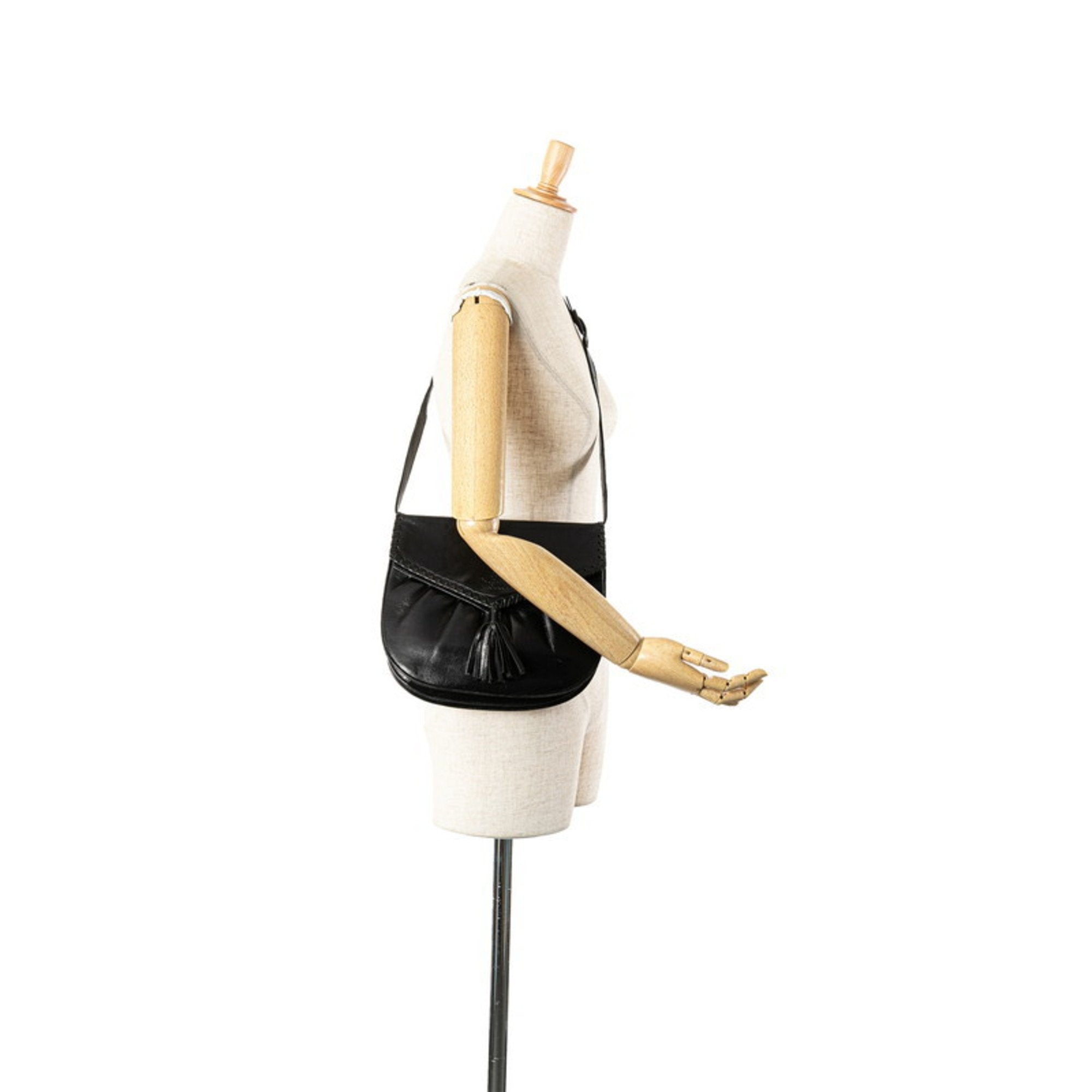 Saint Laurent Black Leather Shoulder Bag (Pre-Owned)
