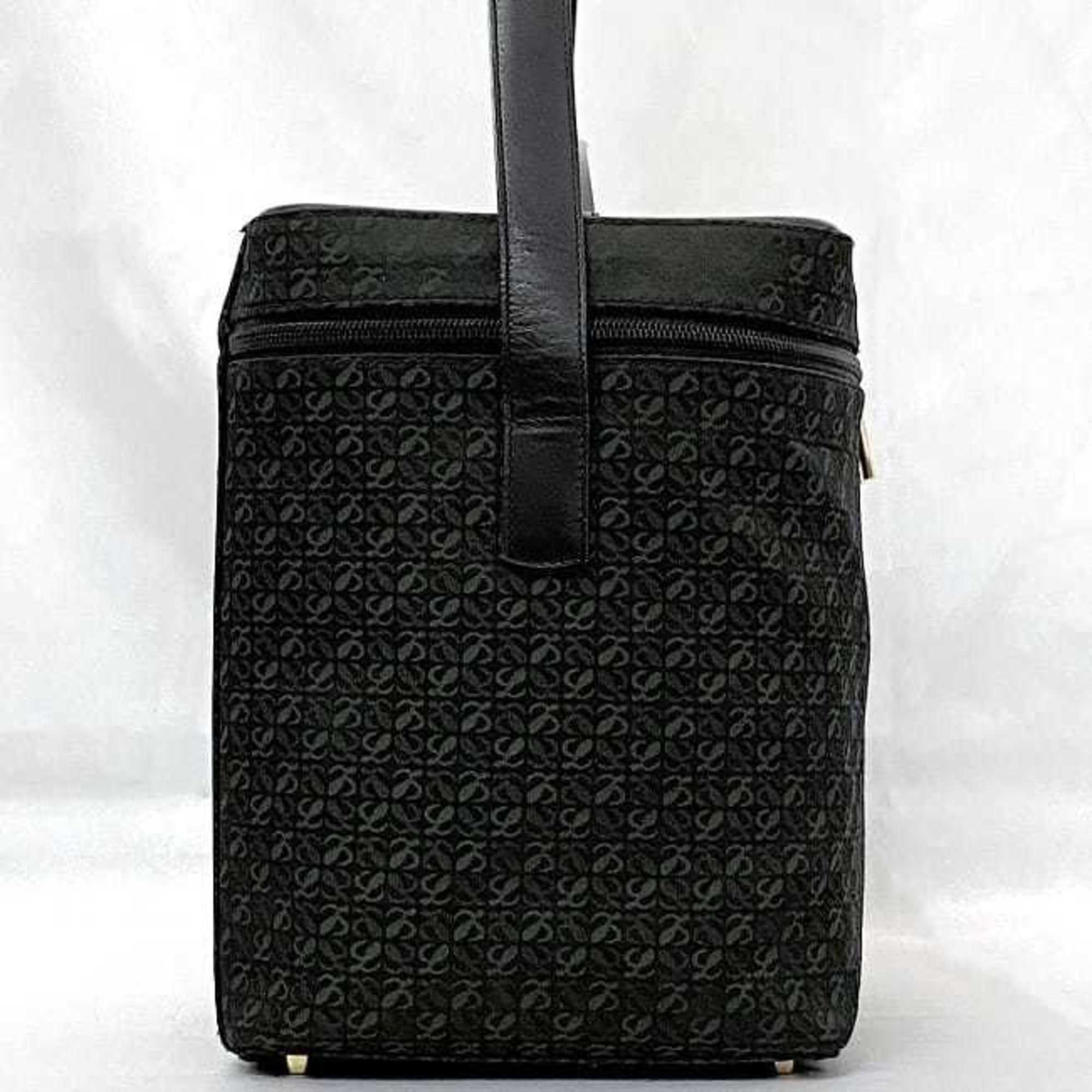 Loewe Black Green Canvas Leather Shoulder Bag (Pre-Owned)