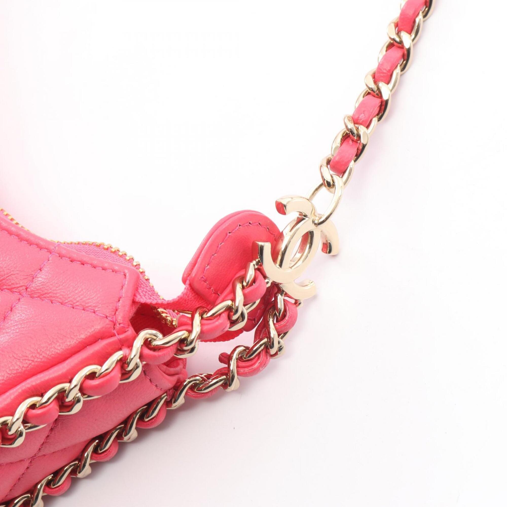 Chanel Matelasse Pink Leather Shoulder Bag (Pre-Owned)