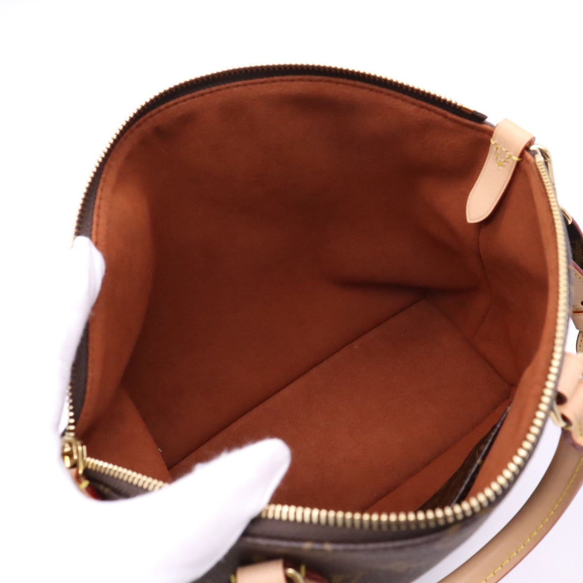 Louis Vuitton Monogram Beige Brown Coated Canvas Leather Handbag (Pre-Owned)