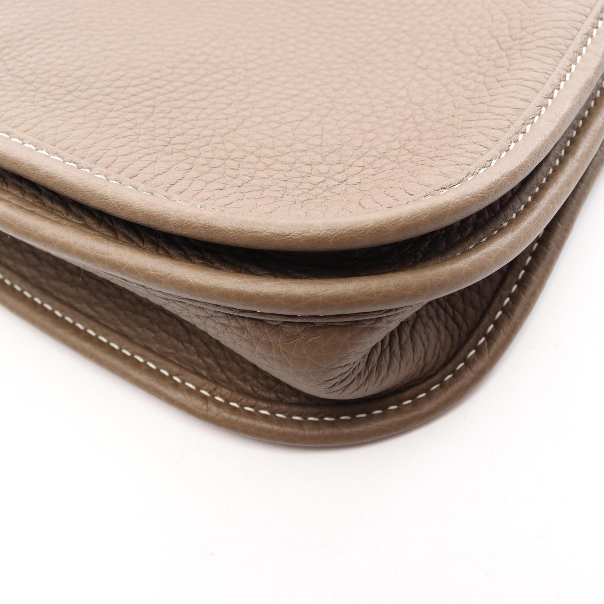 Hermes Etoupe Gray Taurillon Clemence Leather Handbag Shoulder Bag (Pre-Owned)