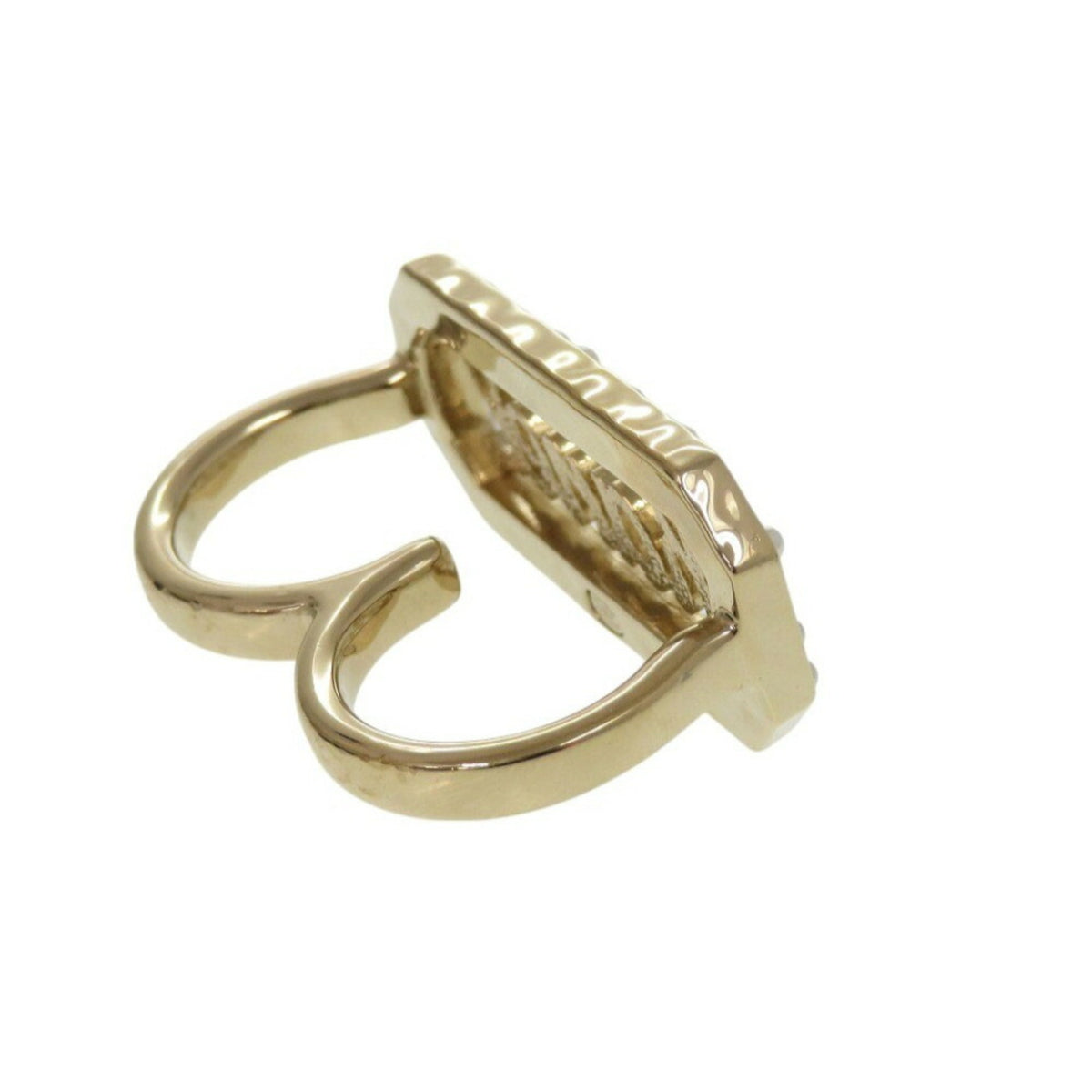 Chanel Gold Artificial Pearl Metal Band Ring (Pre-Owned)