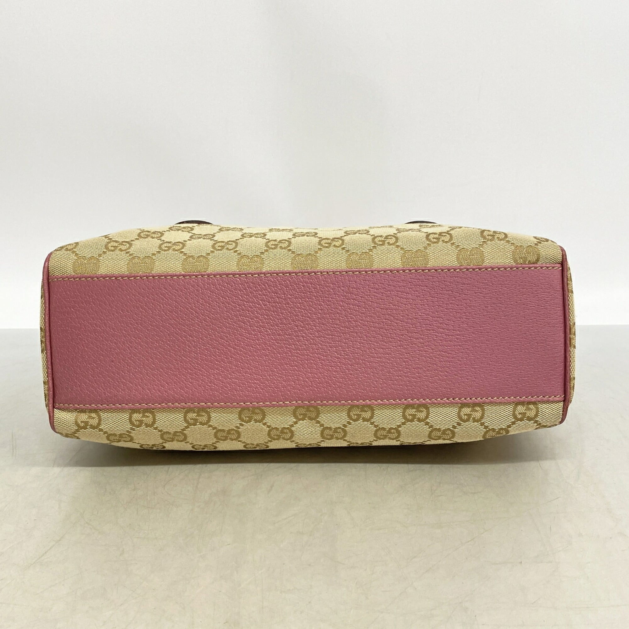 Gucci Brown Pink Canvas Handbag (Pre-Owned)