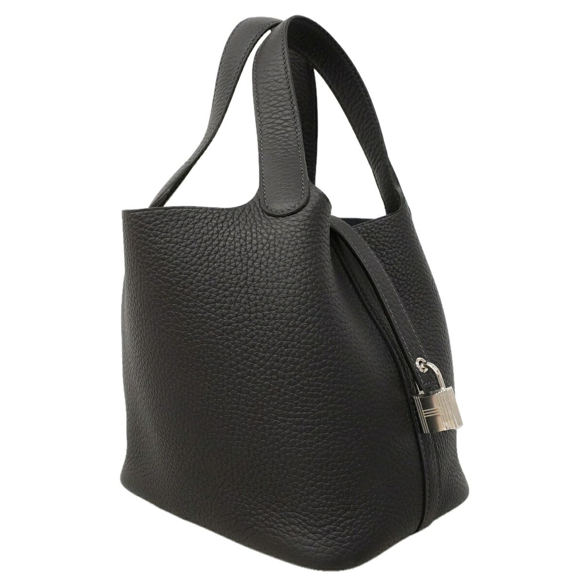 Hermes Black Taurillon Clemence Leather Handbag (Pre-Owned)