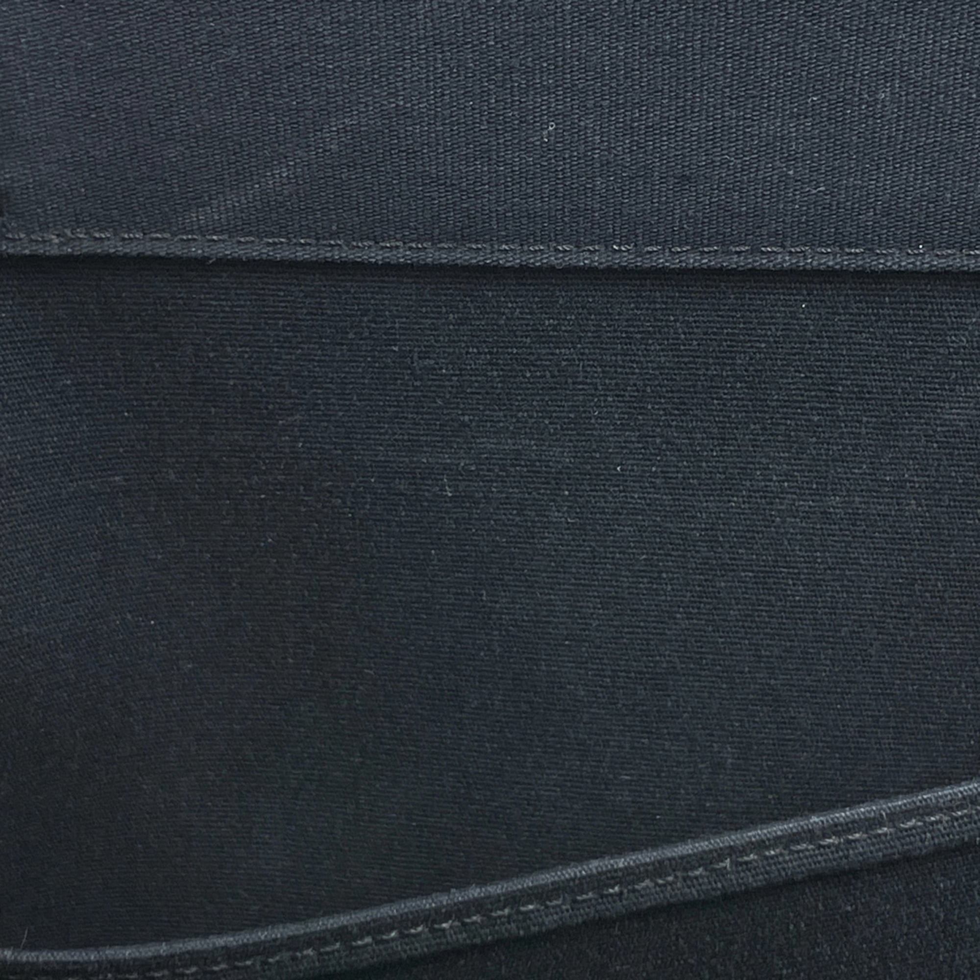 Hermes Black Toile Officier Shoulder Bag Tote Bag (Pre-Owned)