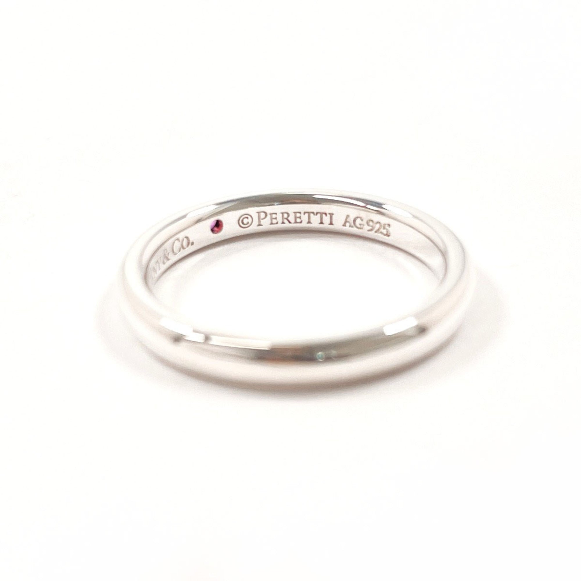 Tiffany Silver Pink Silver 925 Band Ring (Pre-Owned)