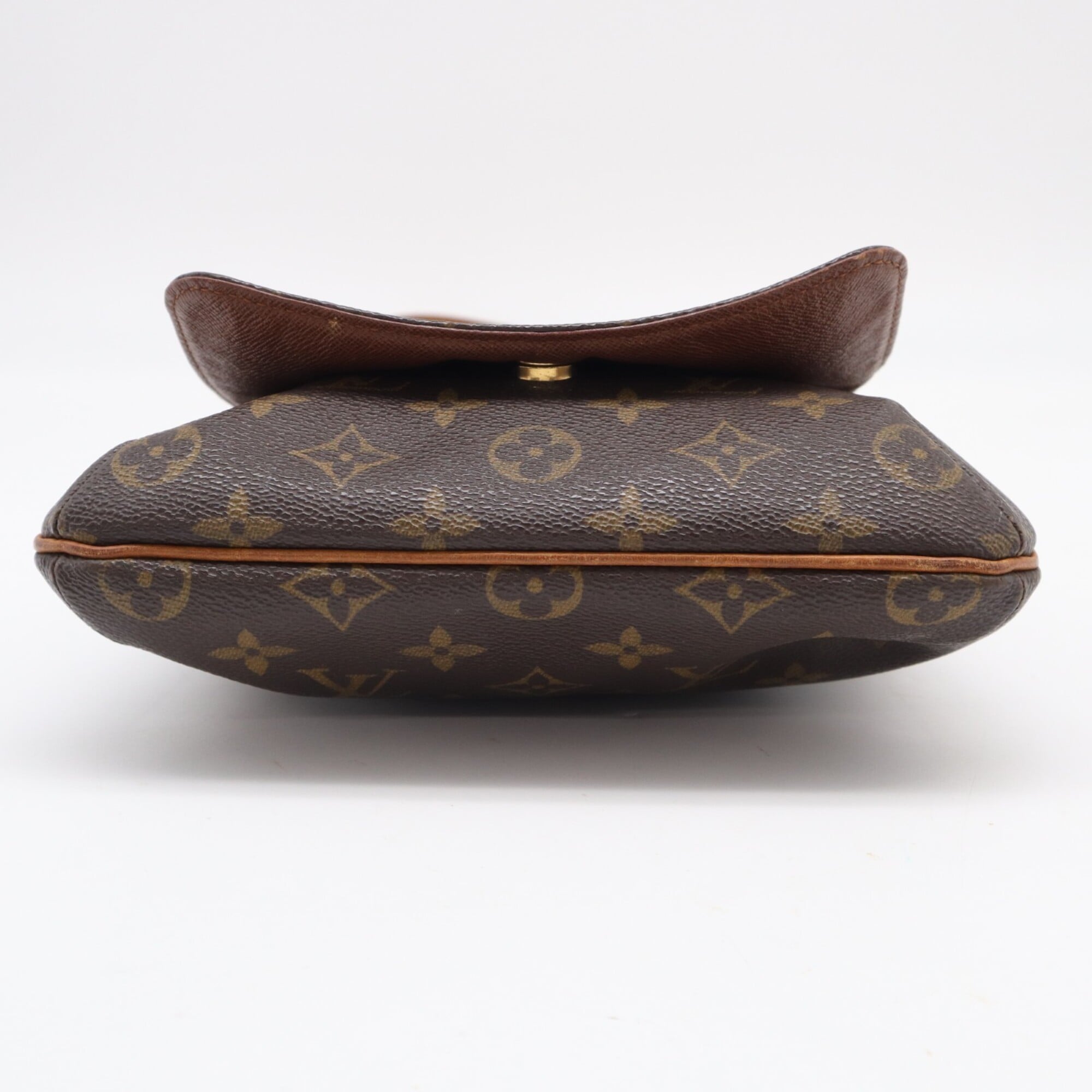 Louis Vuitton Beige Brown Monogram Coated Canvas Leather Shoulder Bag (Pre-Owned)