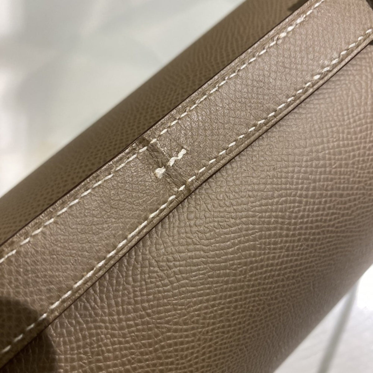 Hermes Etoupe Gray Epsom Leather Pochette Shoulder Bag (Pre-Owned)