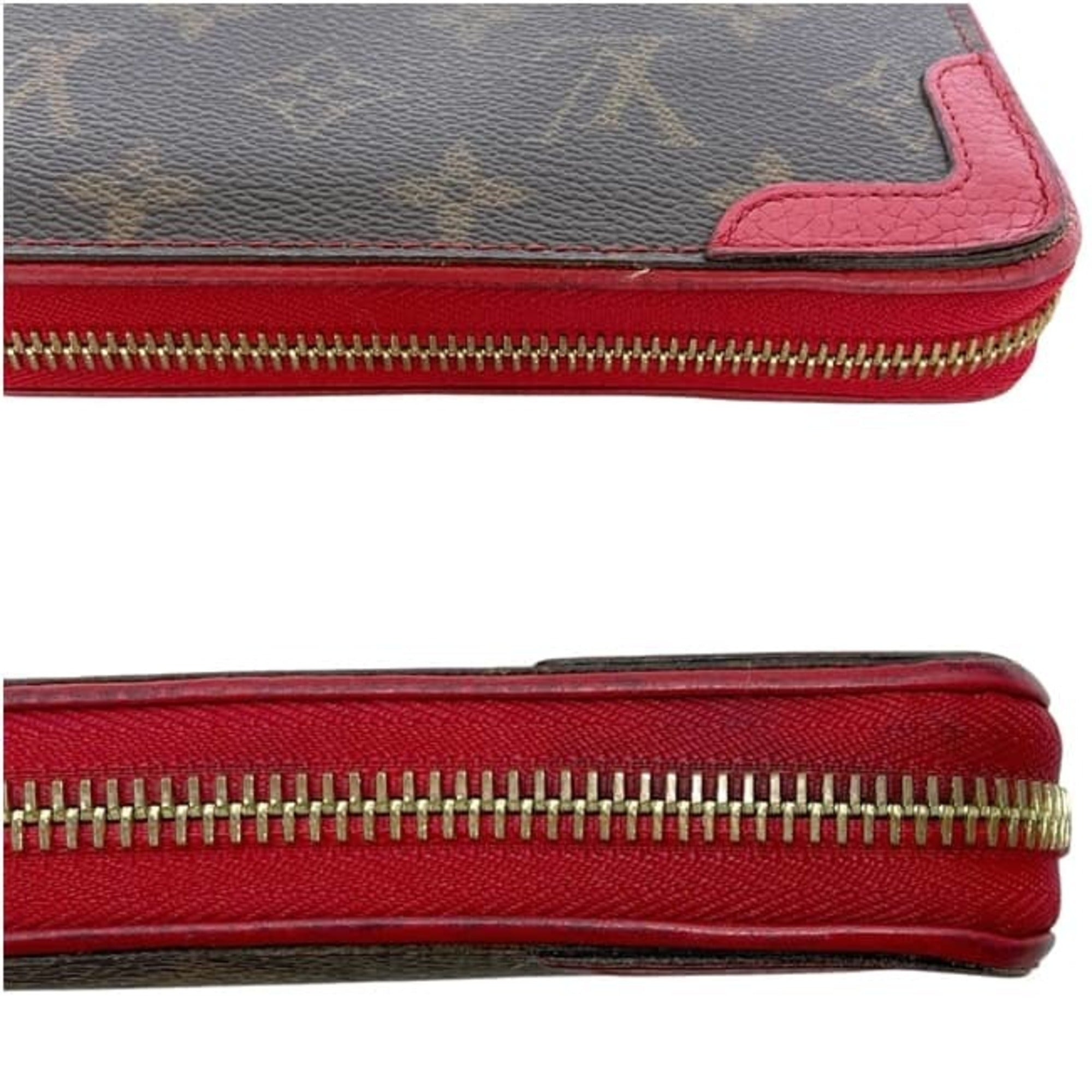 Louis Vuitton Brown Monogram Leather Long Wallet (Bi-Fold) (Pre-Owned)