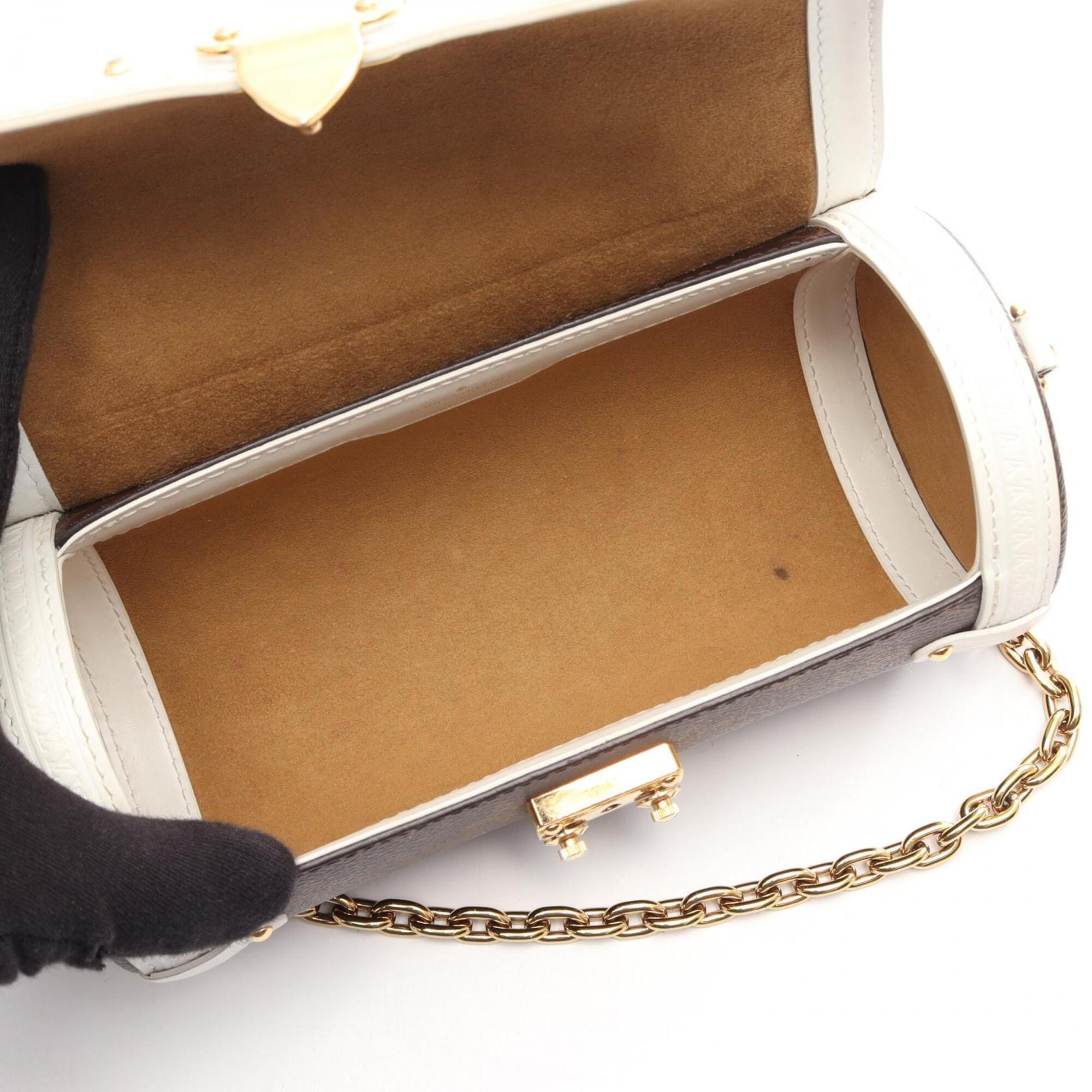 Louis Vuitton Brown White Pvc Leather Handbag Shoulder Bag (Pre-Owned)