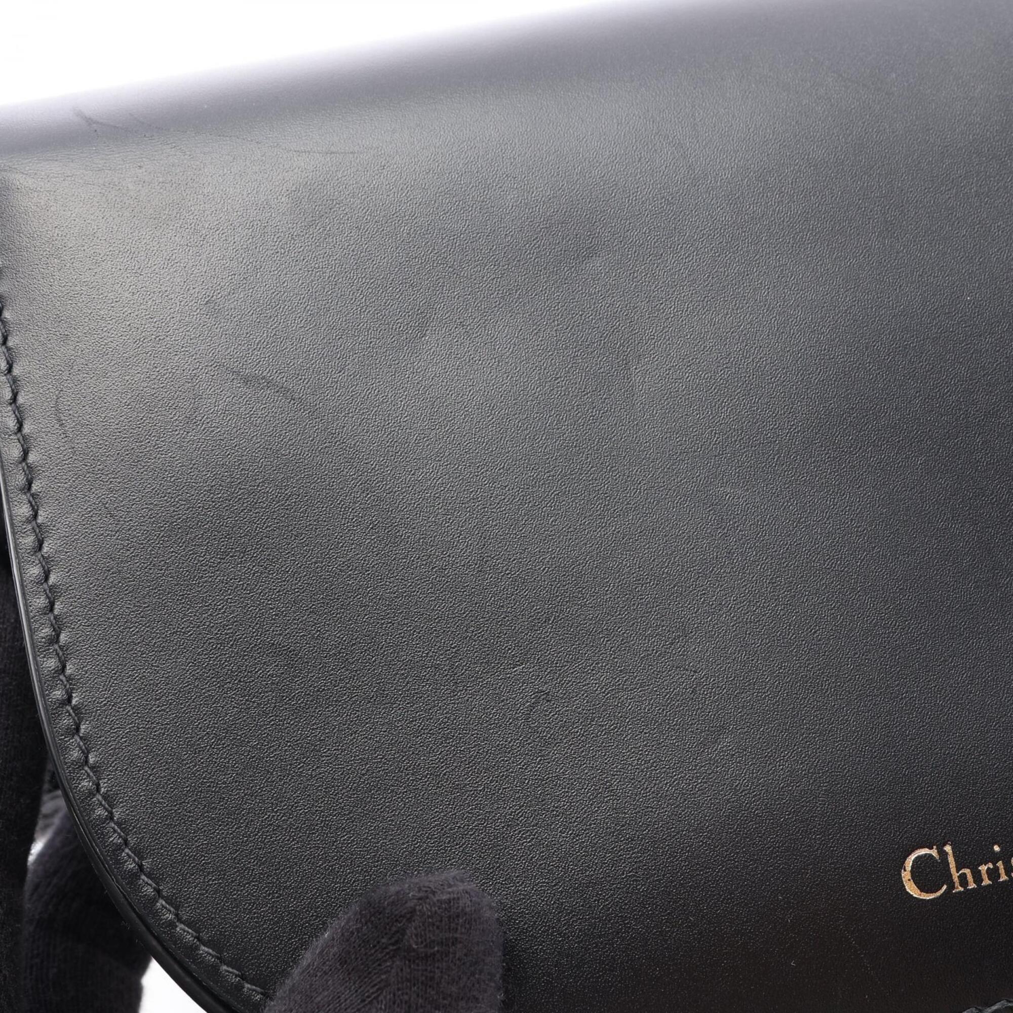 Christian Dior Black Leather Handbag Shoulder Bag (Pre-Owned)