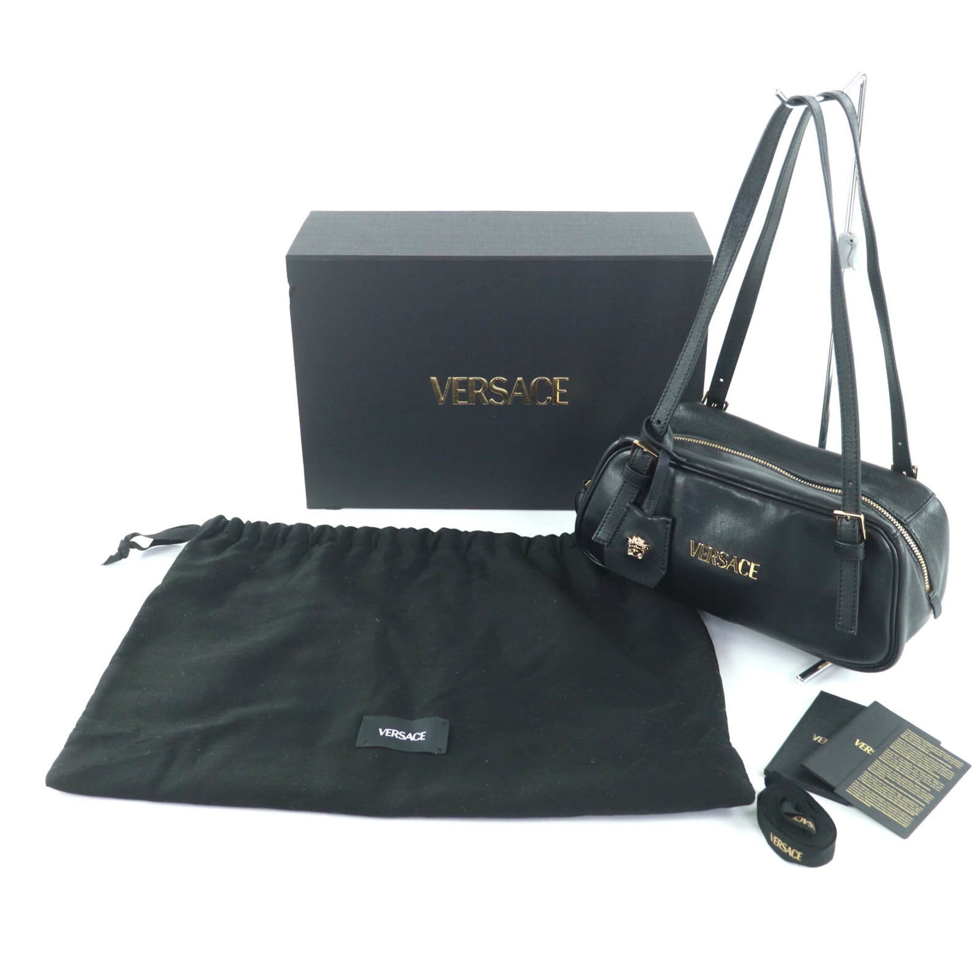 Versace Black Leather Handbag (Pre-Owned)