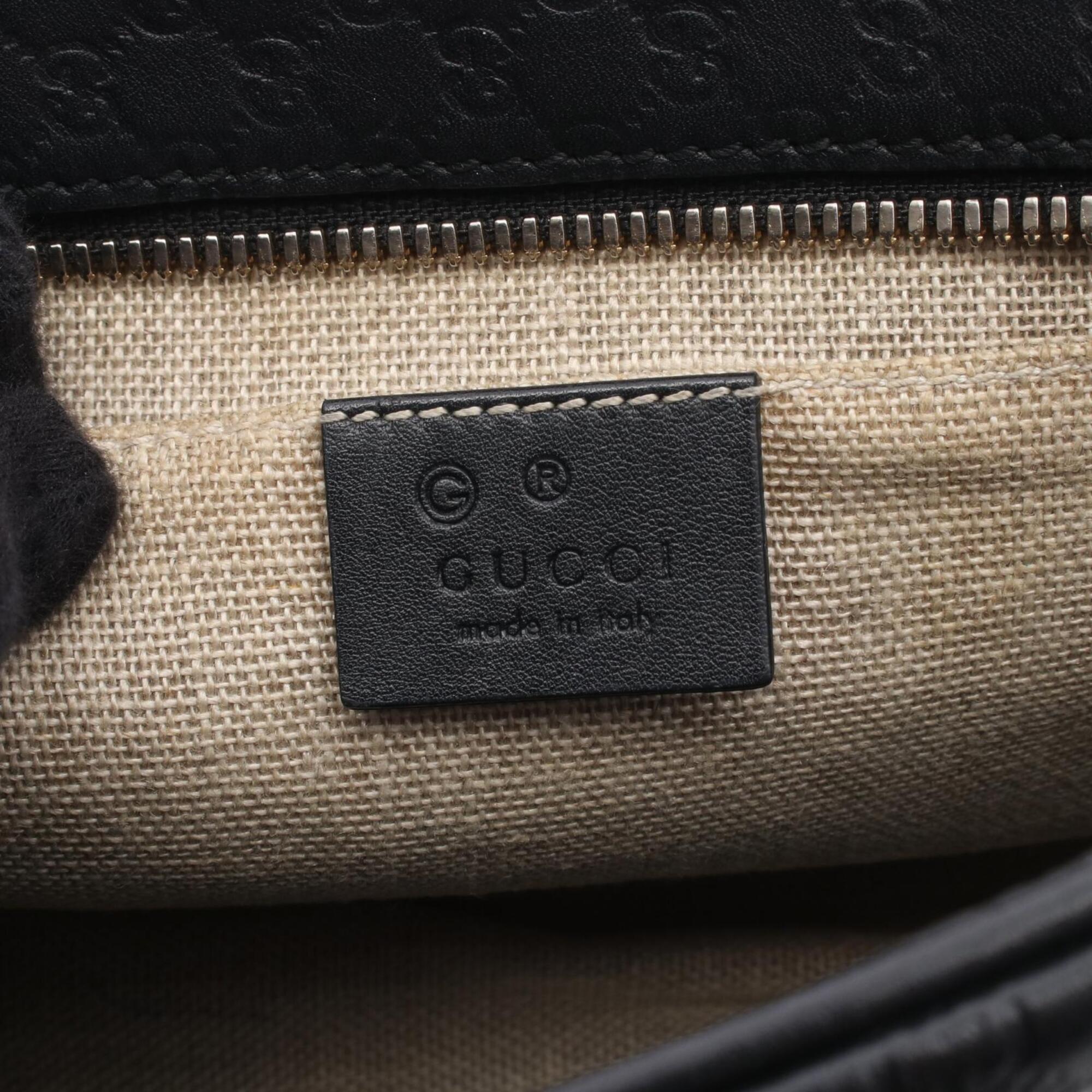 Gucci Black Leather Handbag Shoulder Bag (Pre-Owned)