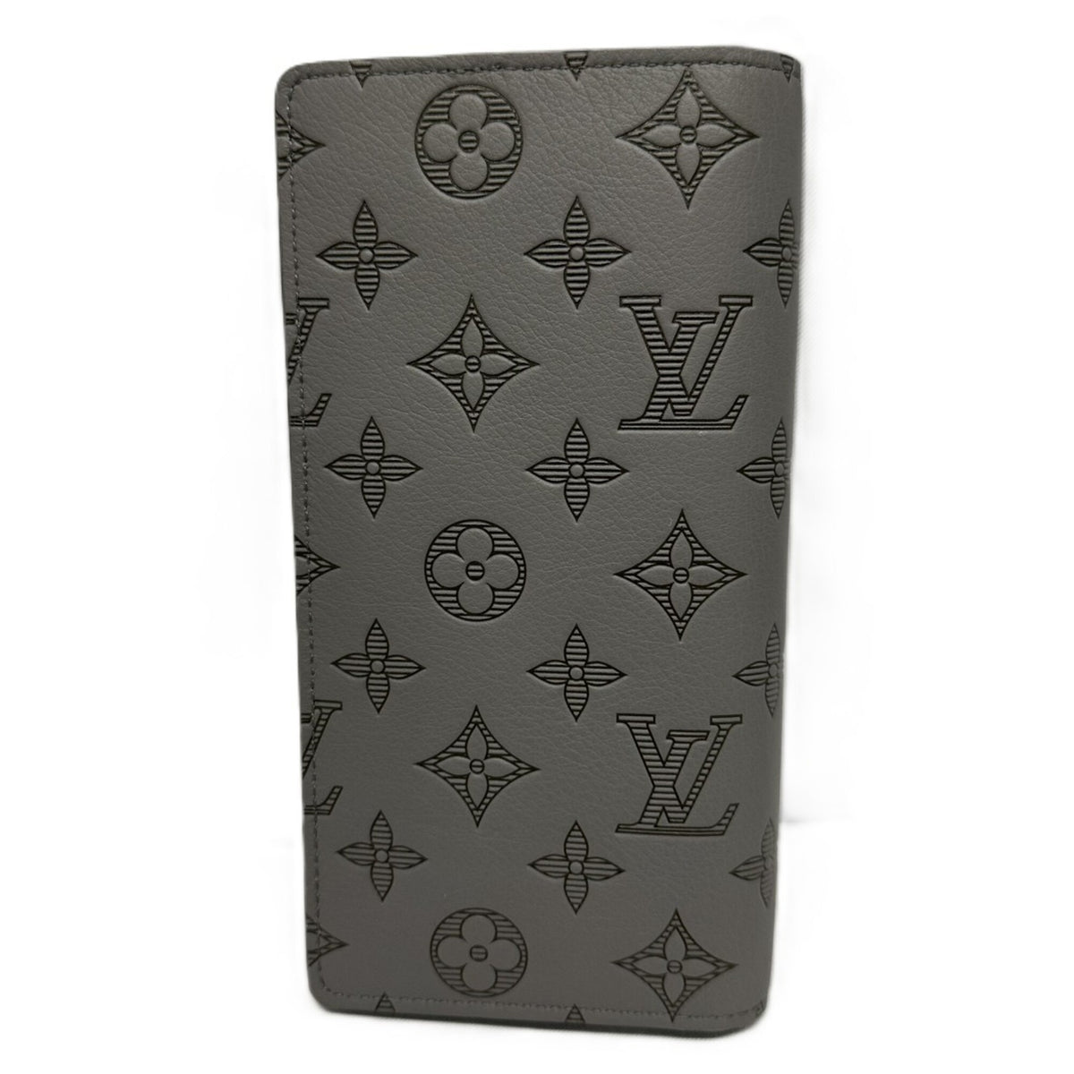 Louis Vuitton Monogram Shadow Gray Monogram Shadow Long Wallet (Bi-Fold) (Pre-Owned)