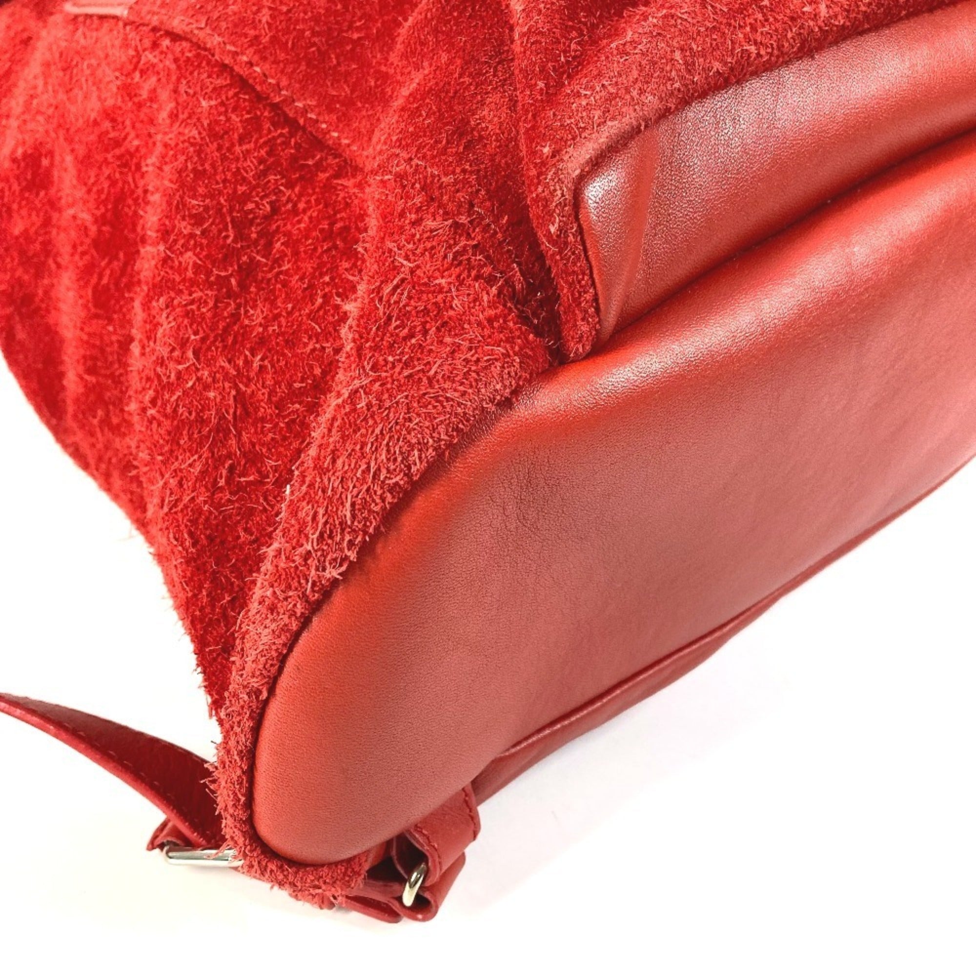 Balenciaga Red Color Leather Suede Backpack (Pre-Owned)
