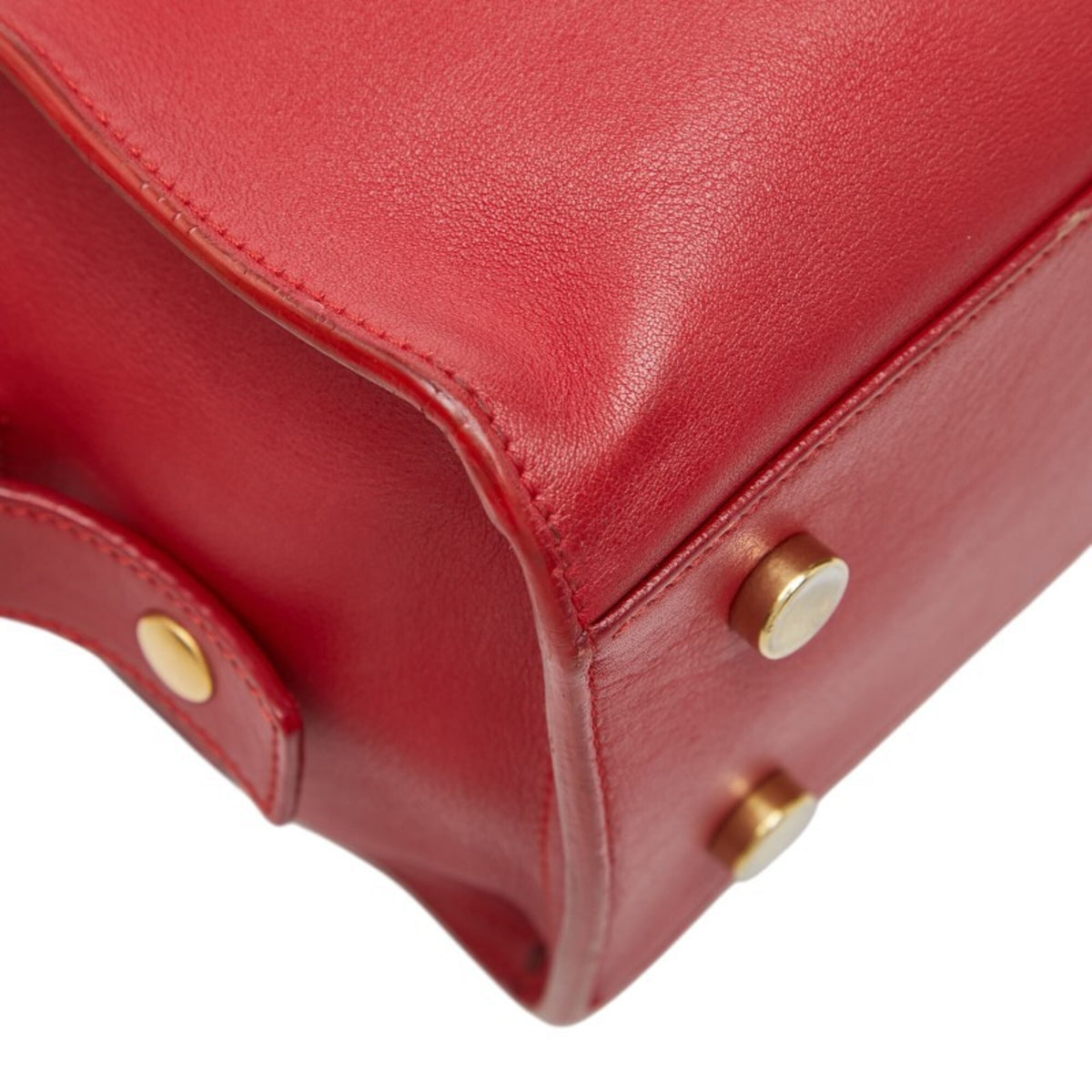 Saint Laurent Red Color Leather Handbag Shoulder Bag (Pre-Owned)