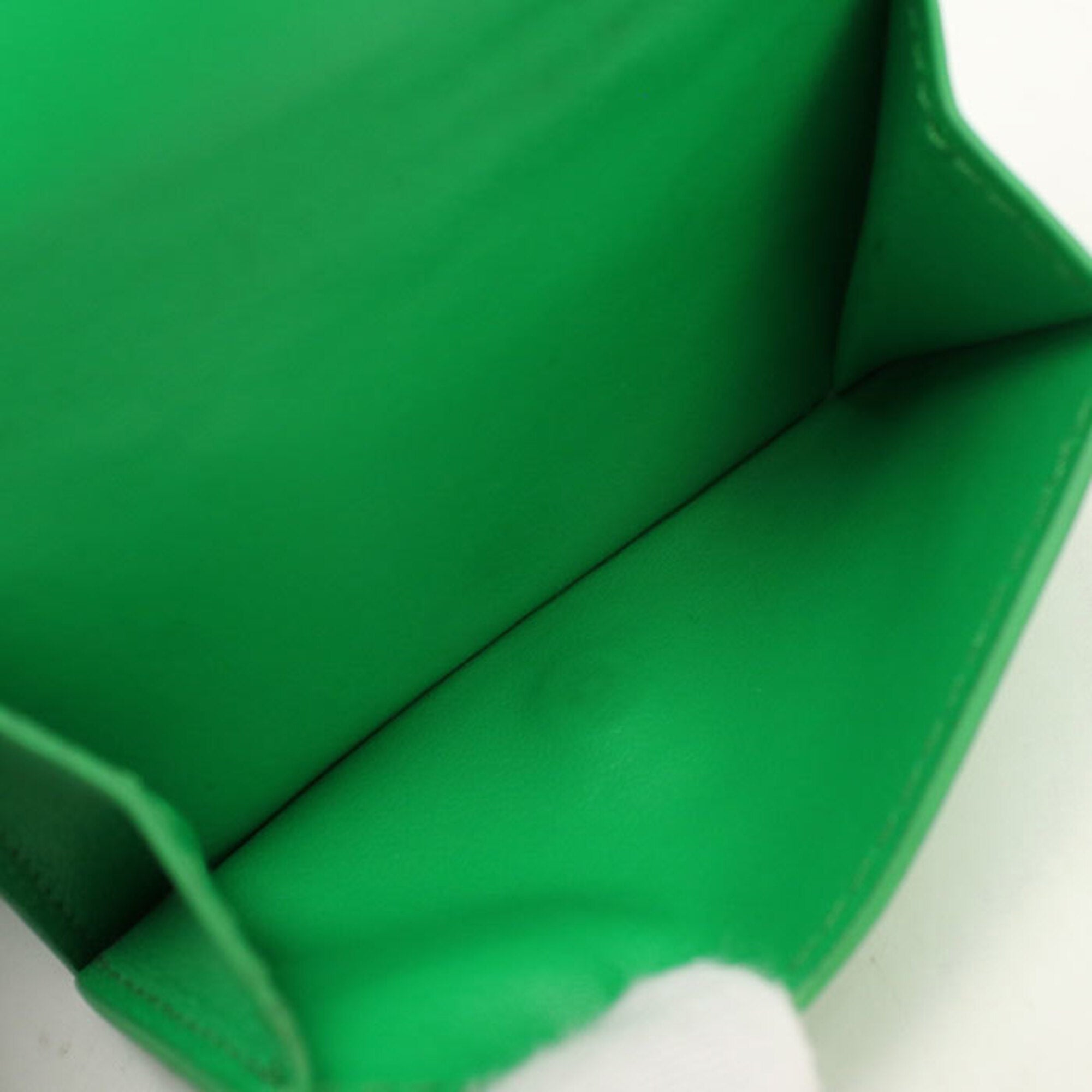 Bottega Veneta Green Leather Wallet (Tri-Fold) (Pre-Owned)