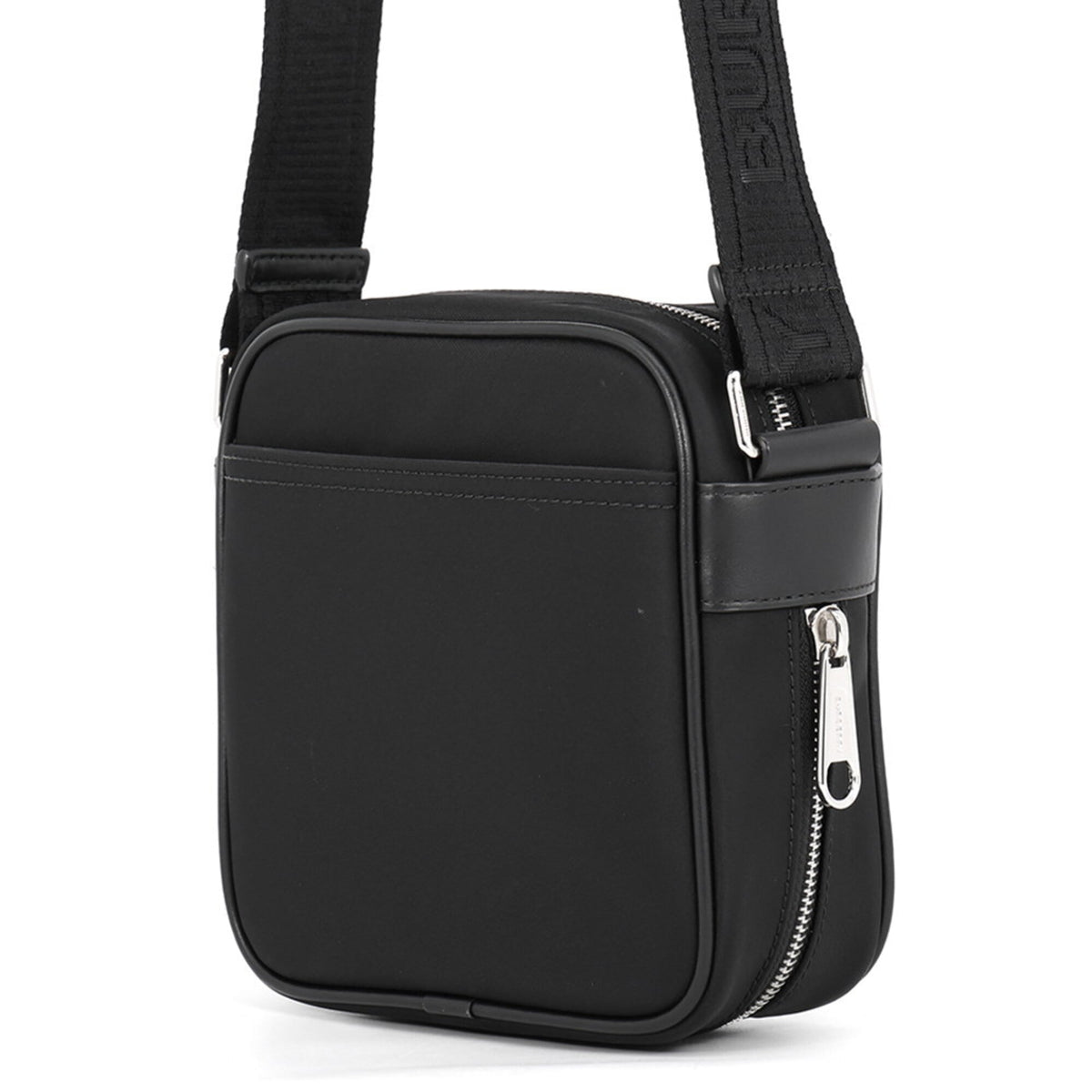 Burberry Black Nylon Leather Handbag Shoulder Bag (Pre-Owned)