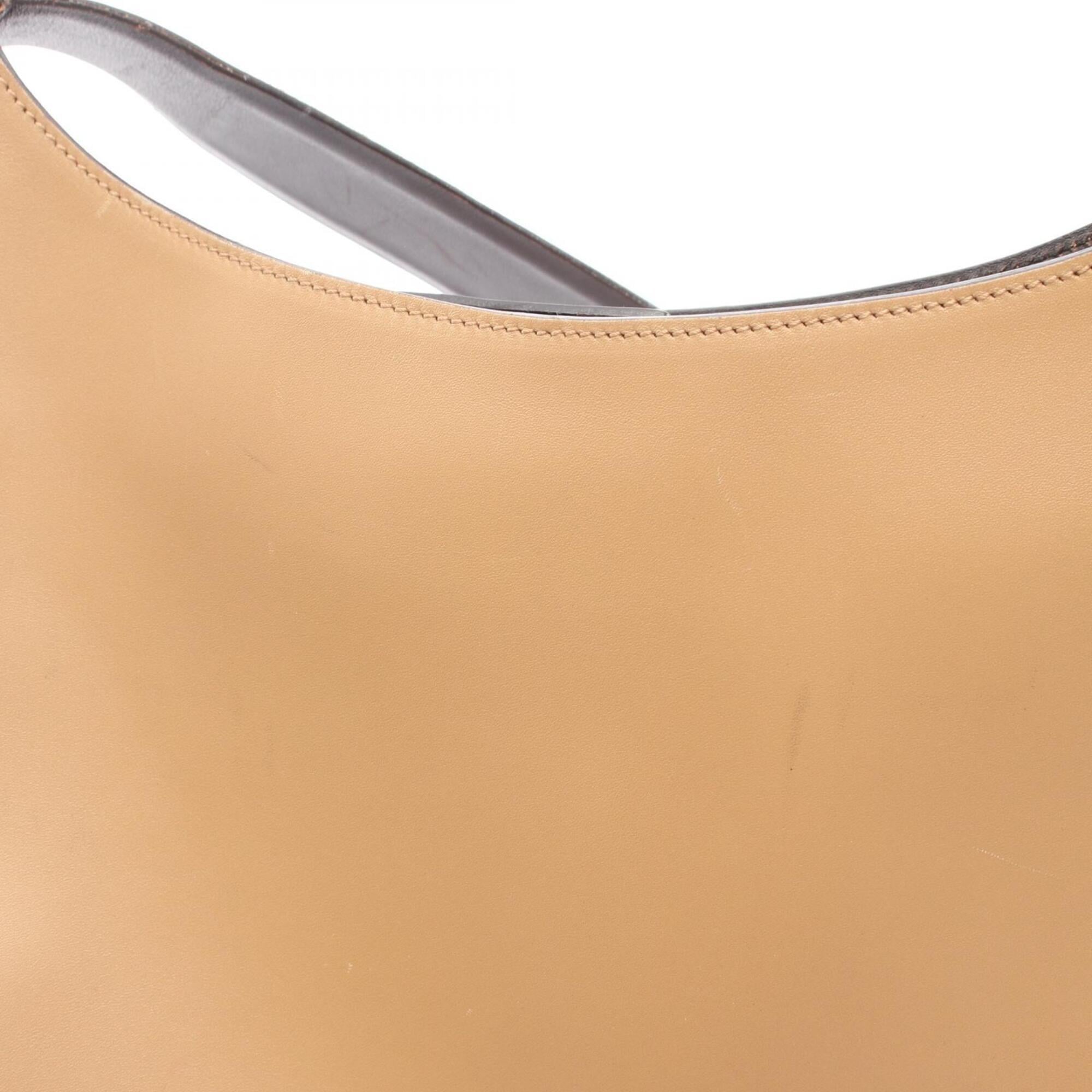 Prada Beige Leather Handbag Shoulder Bag (Pre-Owned)