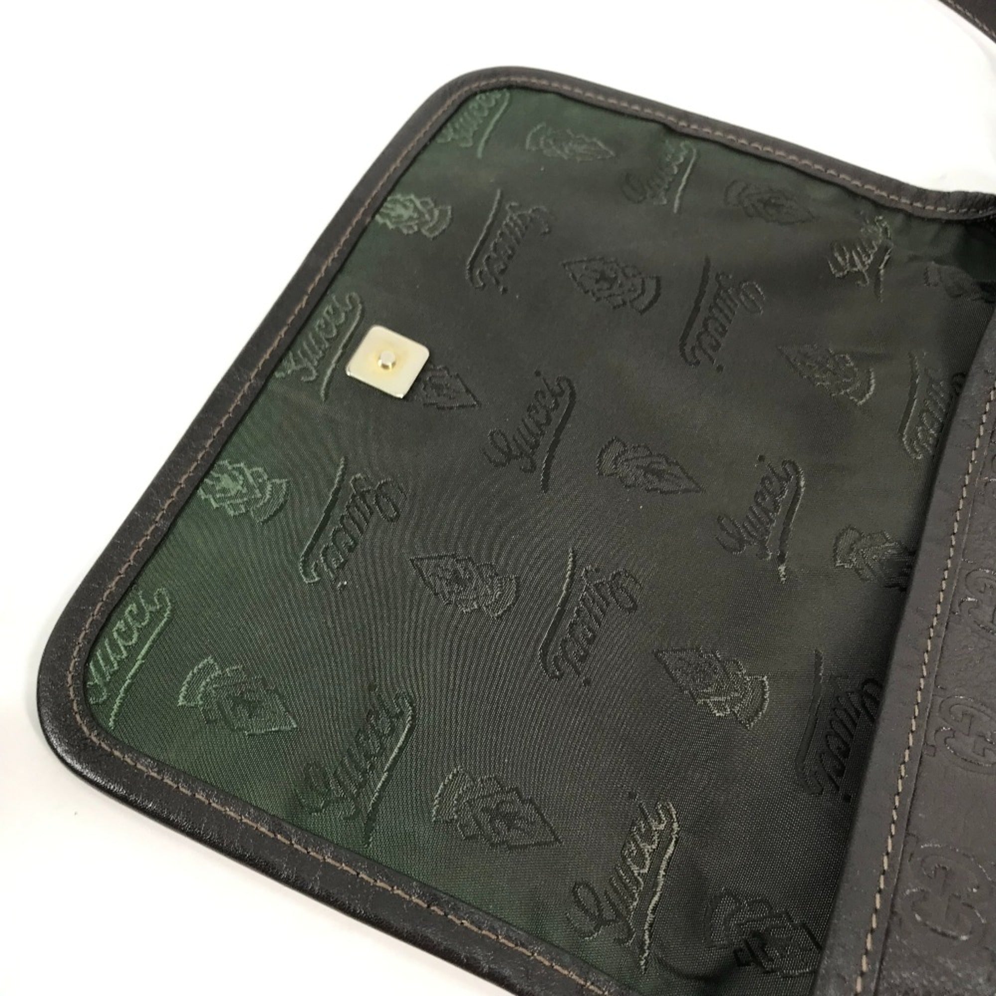 Gucci Brown Leather Shoulder Bag (Pre-Owned)
