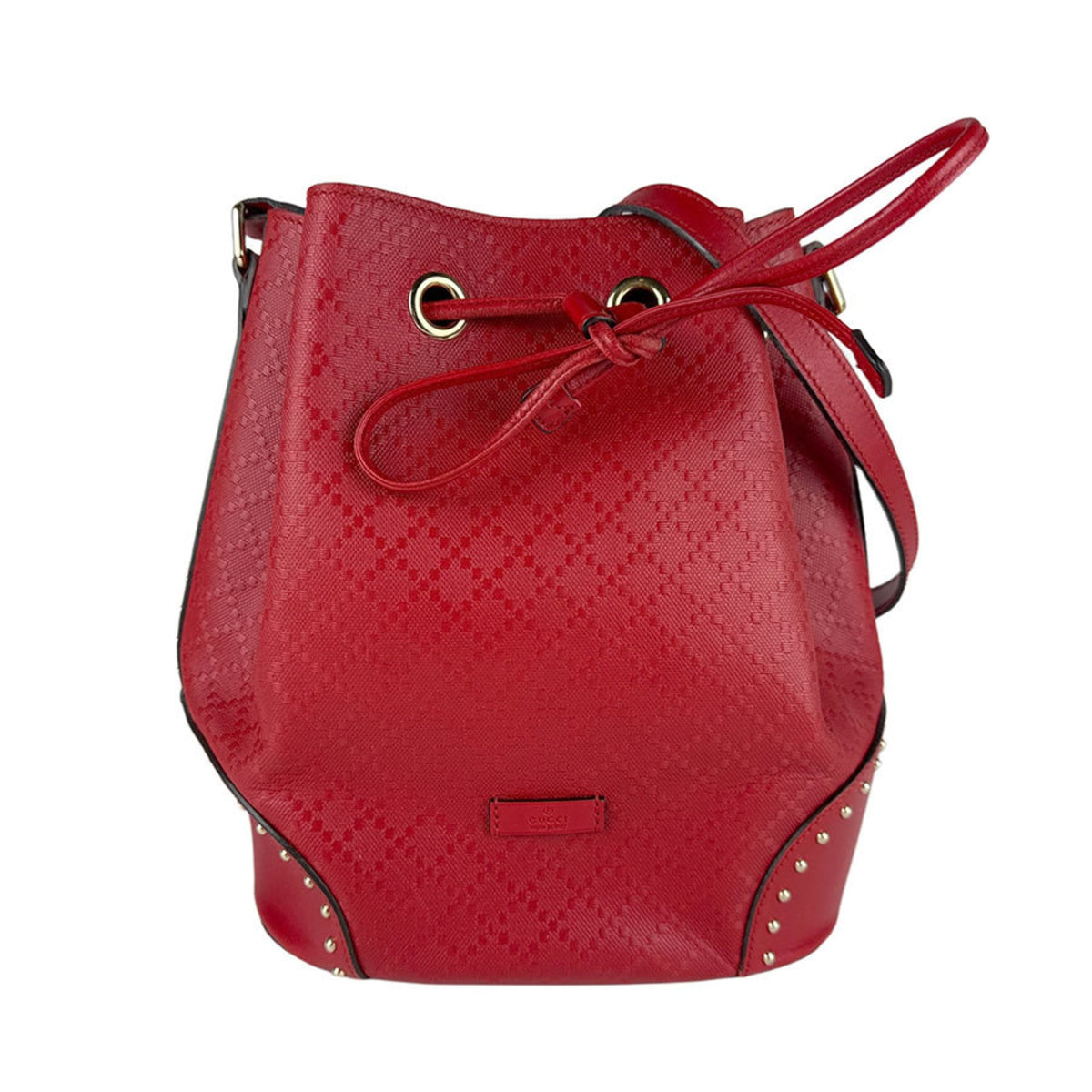 Gucci Red Color Leather Shoulder Bag (Pre-Owned)