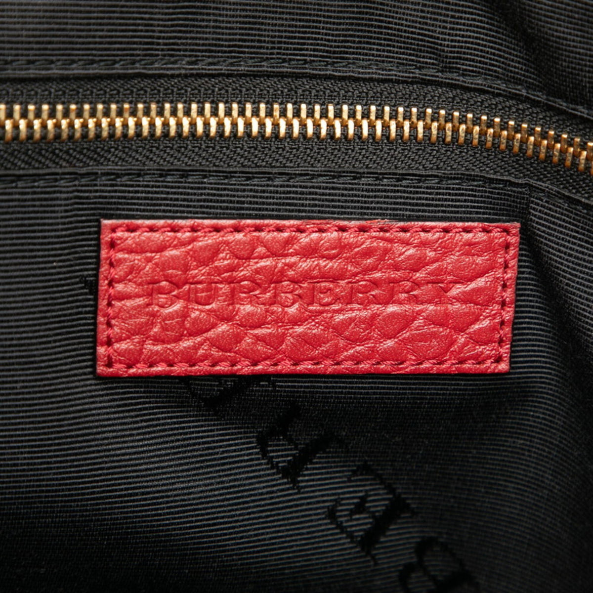 Burberry Red Color Leather Handbag Shoulder Bag (Pre-Owned)