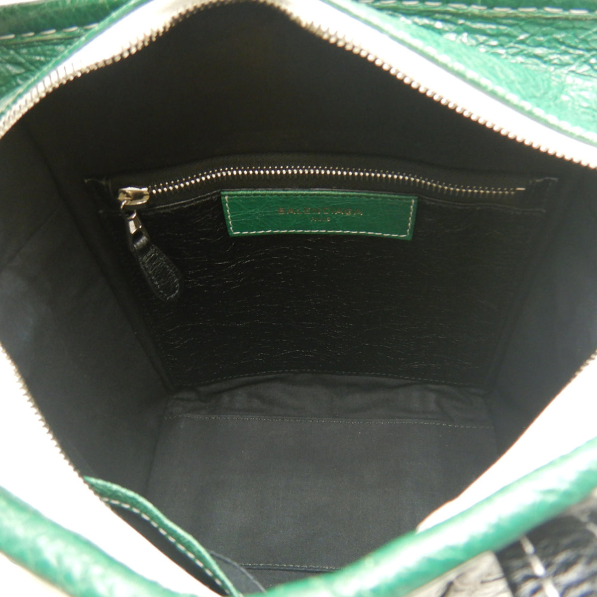Balenciaga Black Green Leather Tote Bag (Pre-Owned)