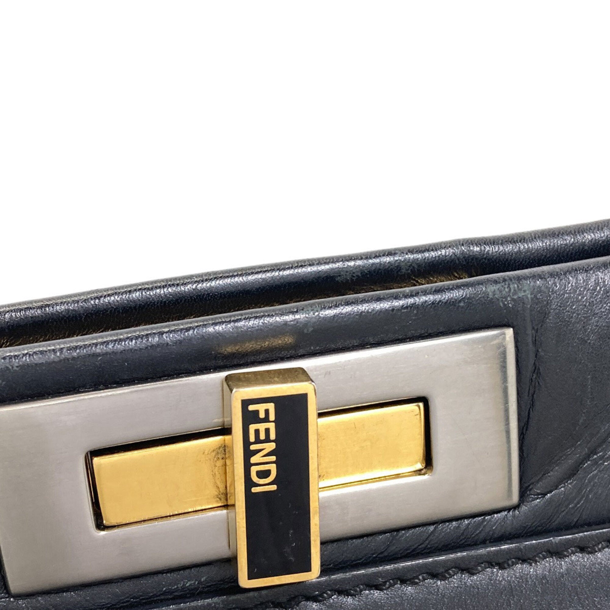 Fendi Peekaboo Black Leather Handbag (Pre-Owned)