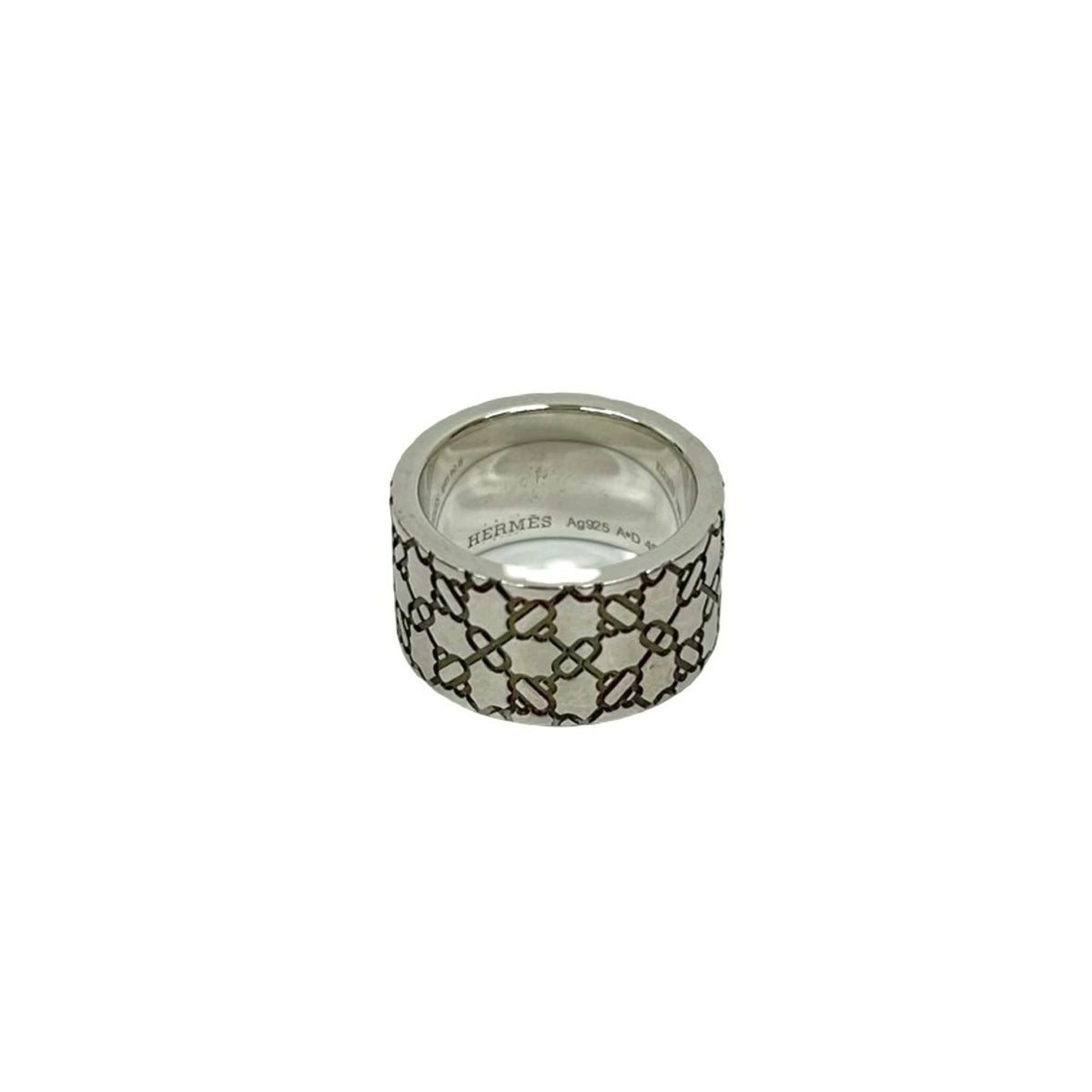 Hermes Silver Silver 925 Band Ring (Pre-Owned)
