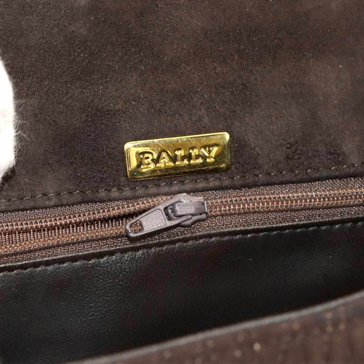 Bally Brown Suede Leather Handbag Shoulder Bag (Pre-Owned)