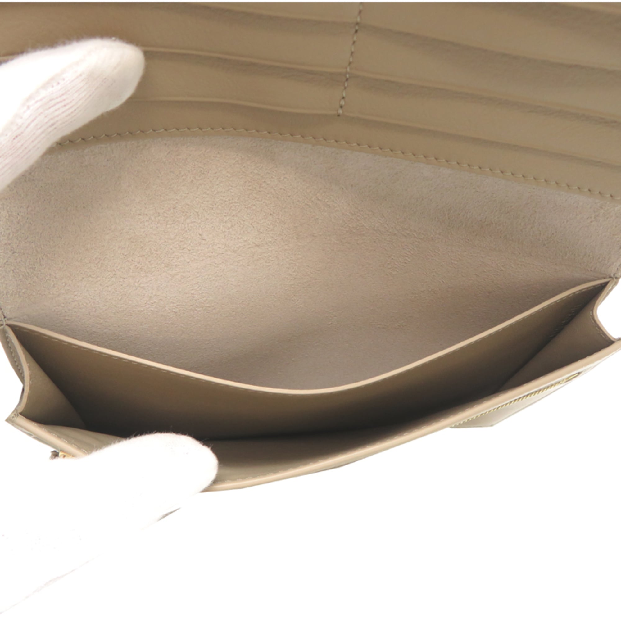 Celine Beige Leather Long Wallet (Bi-Fold) (Pre-Owned)