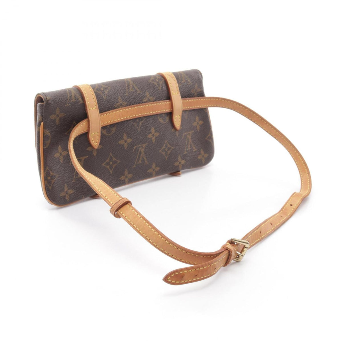 Louis Vuitton Brown Pvc Coated Canvas Leather Fanny Pack Handbag Pochette (Pre-Owned)