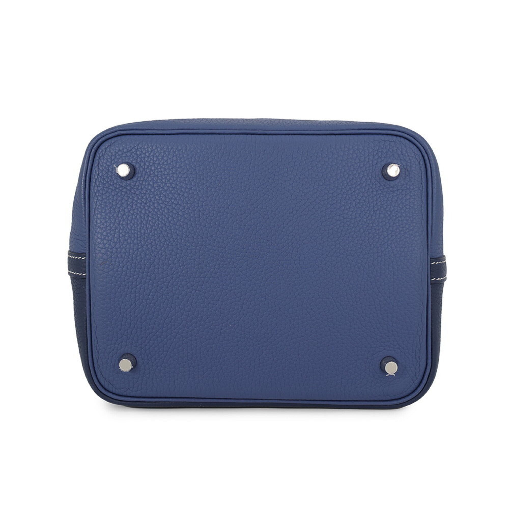 Hermes Bleu Saphir Taurillon Clemence Leather Handbag (Pre-Owned)