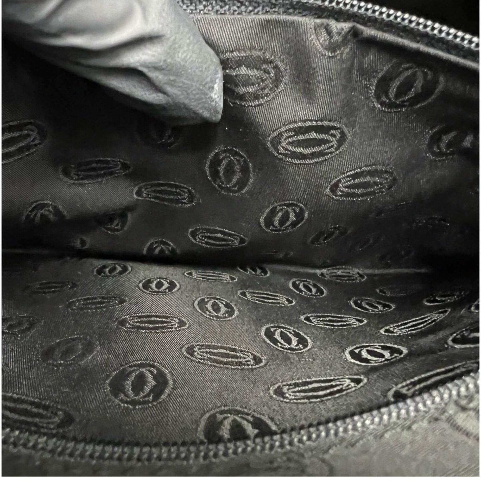 Cartier Black Leather Boston Bag Handbag (Pre-Owned)