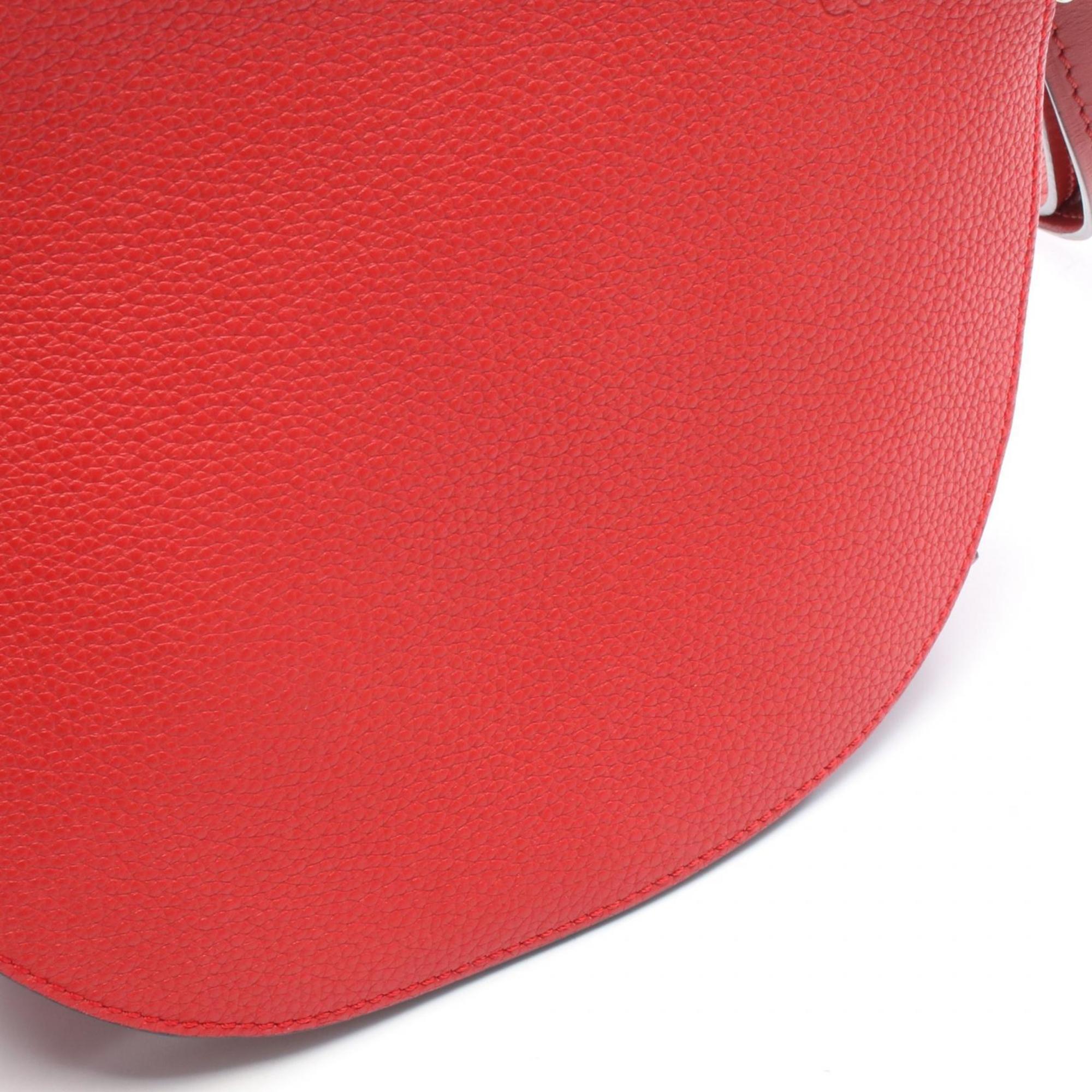 Loewe Red Color Leather Shoulder Bag (Pre-Owned)