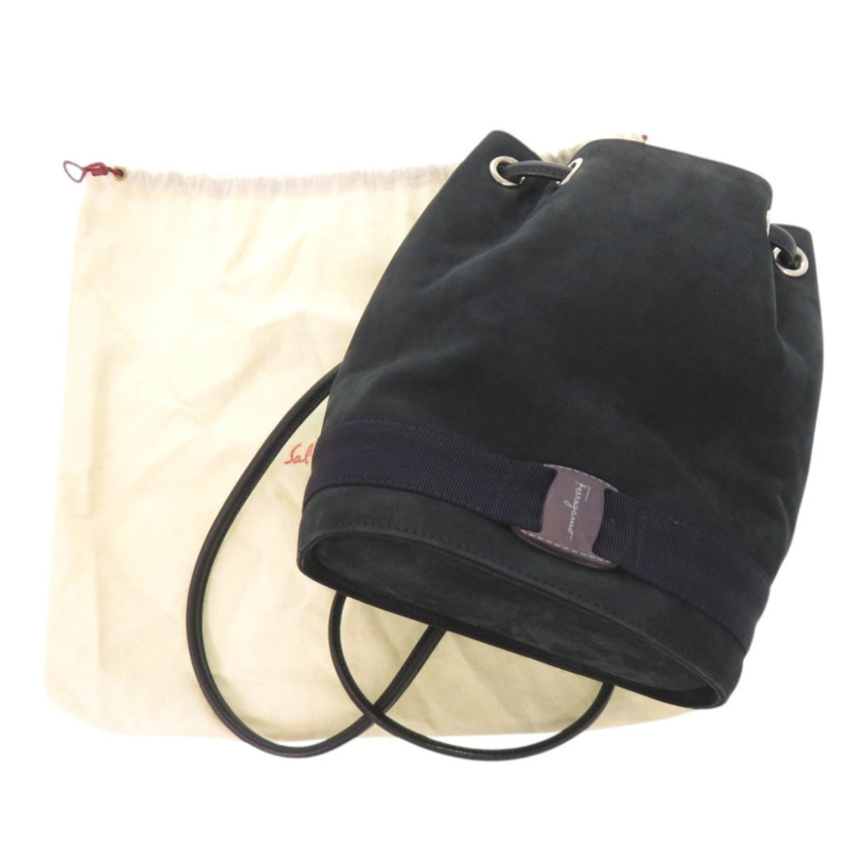 Salvatore Ferragamo Navy Suede Shoulder Bag (Pre-Owned)